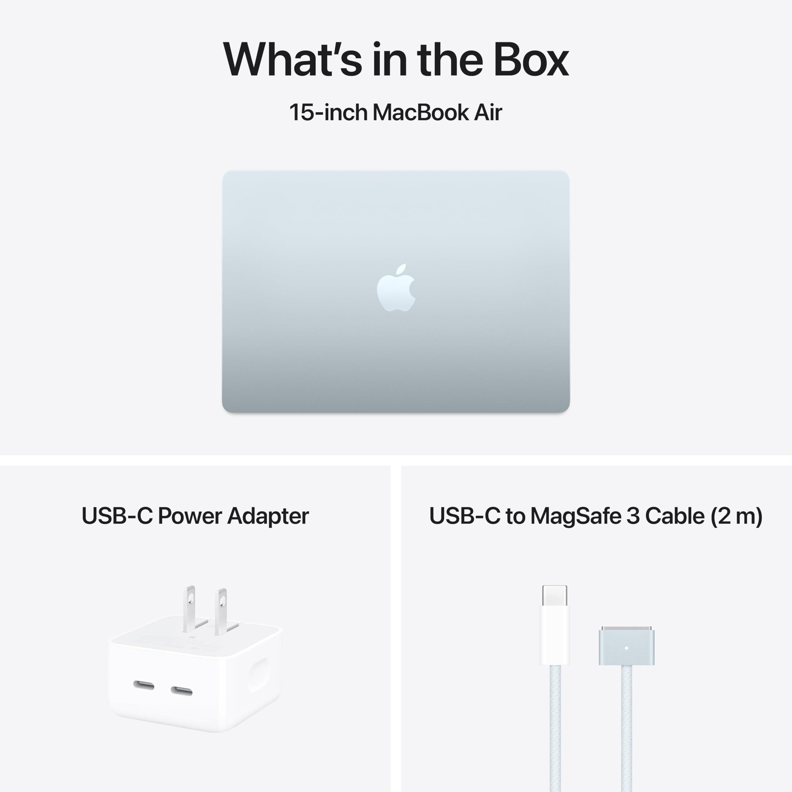 Apple 2025 MacBook Air 15-inch Laptop with M4 chip: Built for Apple Intelligence, 15.3-inch Liquid Retina Display, 16GB Unified Memory, 256GB SSD Storage, 12MP Center Stage Camera, Touch ID; Sky Blue - Image 7