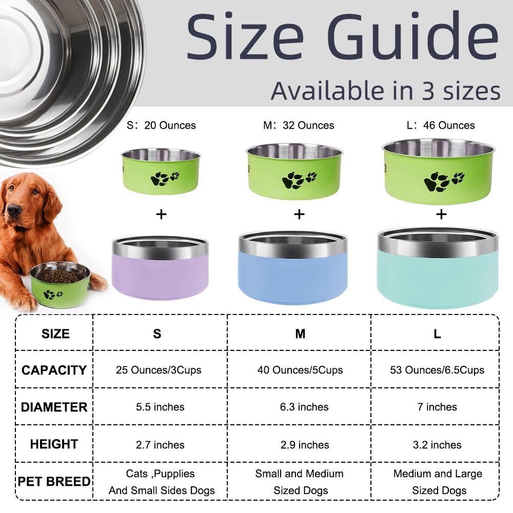 Personalized Dog Cat Bowl with Name Pattern,Laser Engraved Stainless Steel Pet Bowl Anti-Slip for Water Food,with 1 Non Customized Green Bowl (Purple, 25 oz) - Image 5