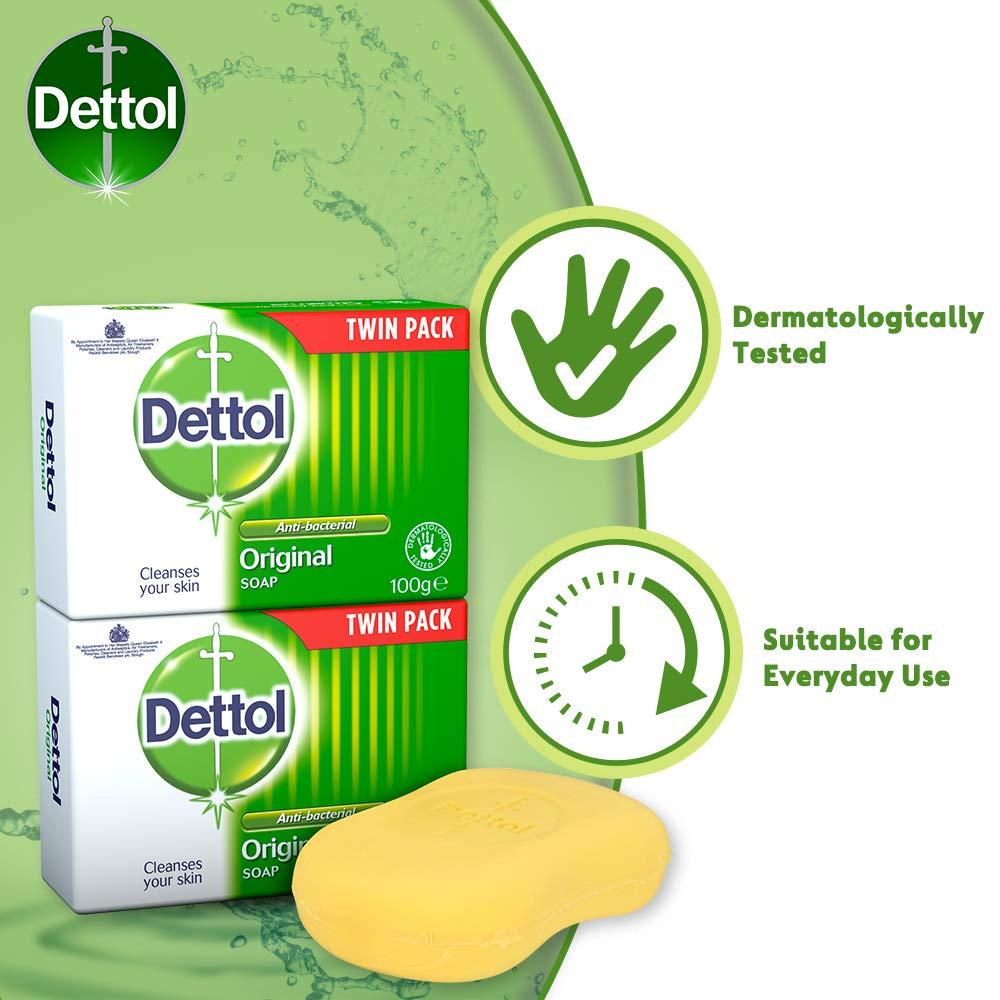 Dettol Anti Bacterial Original Soap 100g Twin Pack Dermatologically Tested - Image 3