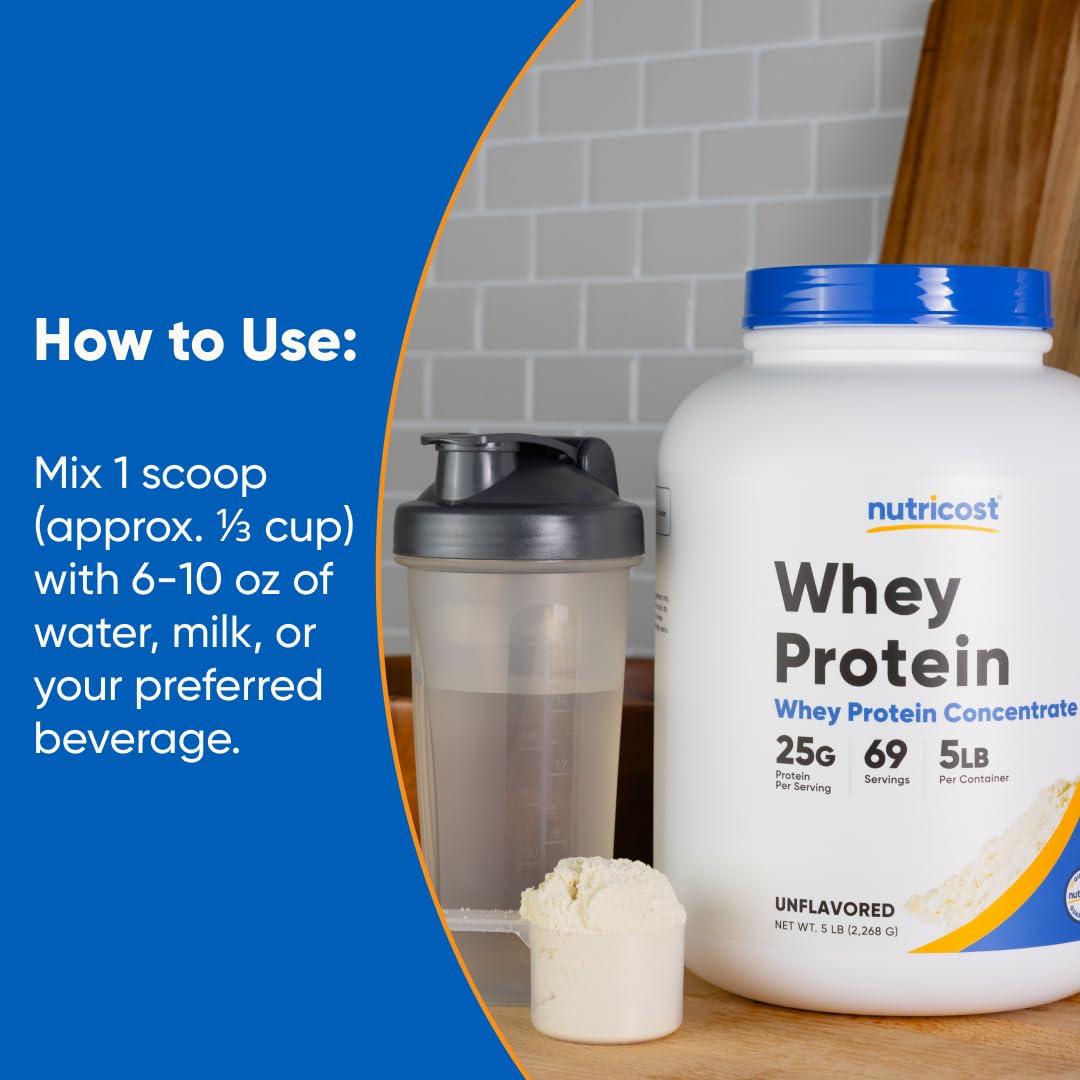 Nutricost Whey Protein Powder, Unflavored, 5 pounds - from Whey Protein Concentrate - Image 7