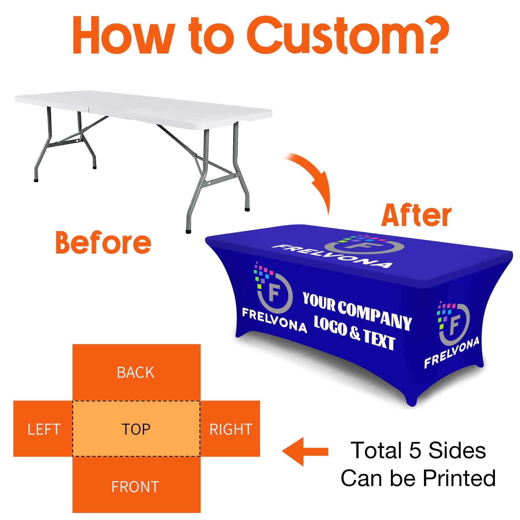 Custom Table Cloth with Business Logo Rectangle 6FT 114" x 79" Spandex Customized Table Cover Stretch Tablecloth with Text Image Photo Sign Personalized Table Runner for Tradeshow Events, Fitted Style - Image 5