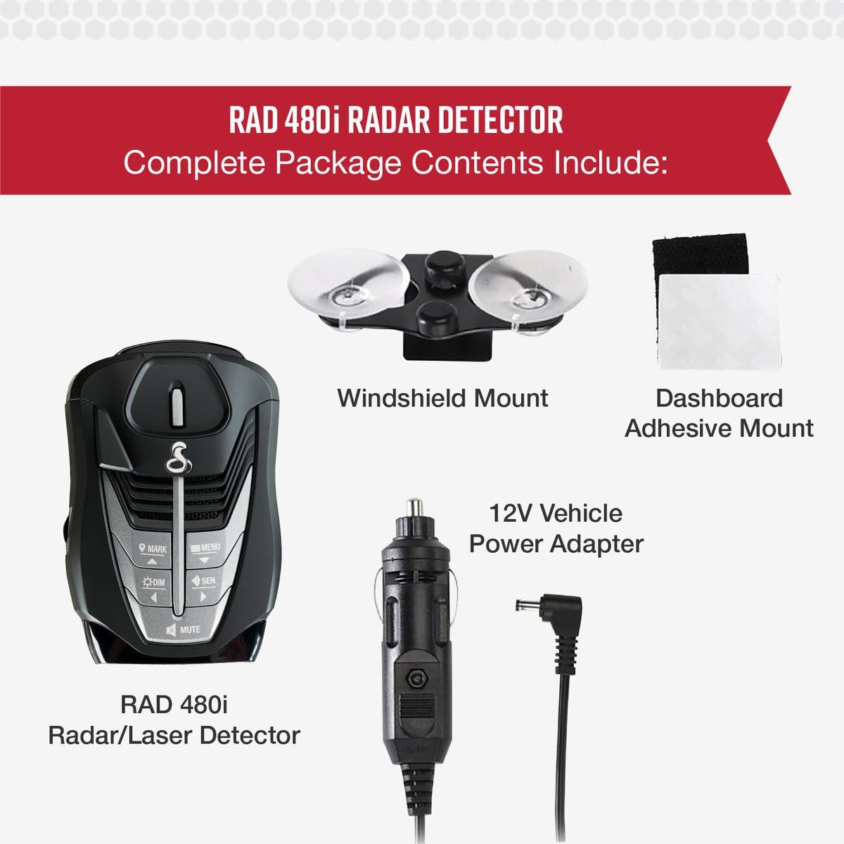 Cobra RAD 480i Laser Radar Detector – Long Range Detection, Bluetooth, Apple CarPlay and Android Auto Compatible, LaserEye Front and Rear Detection, Digital Signal Processing, Black - Image 7