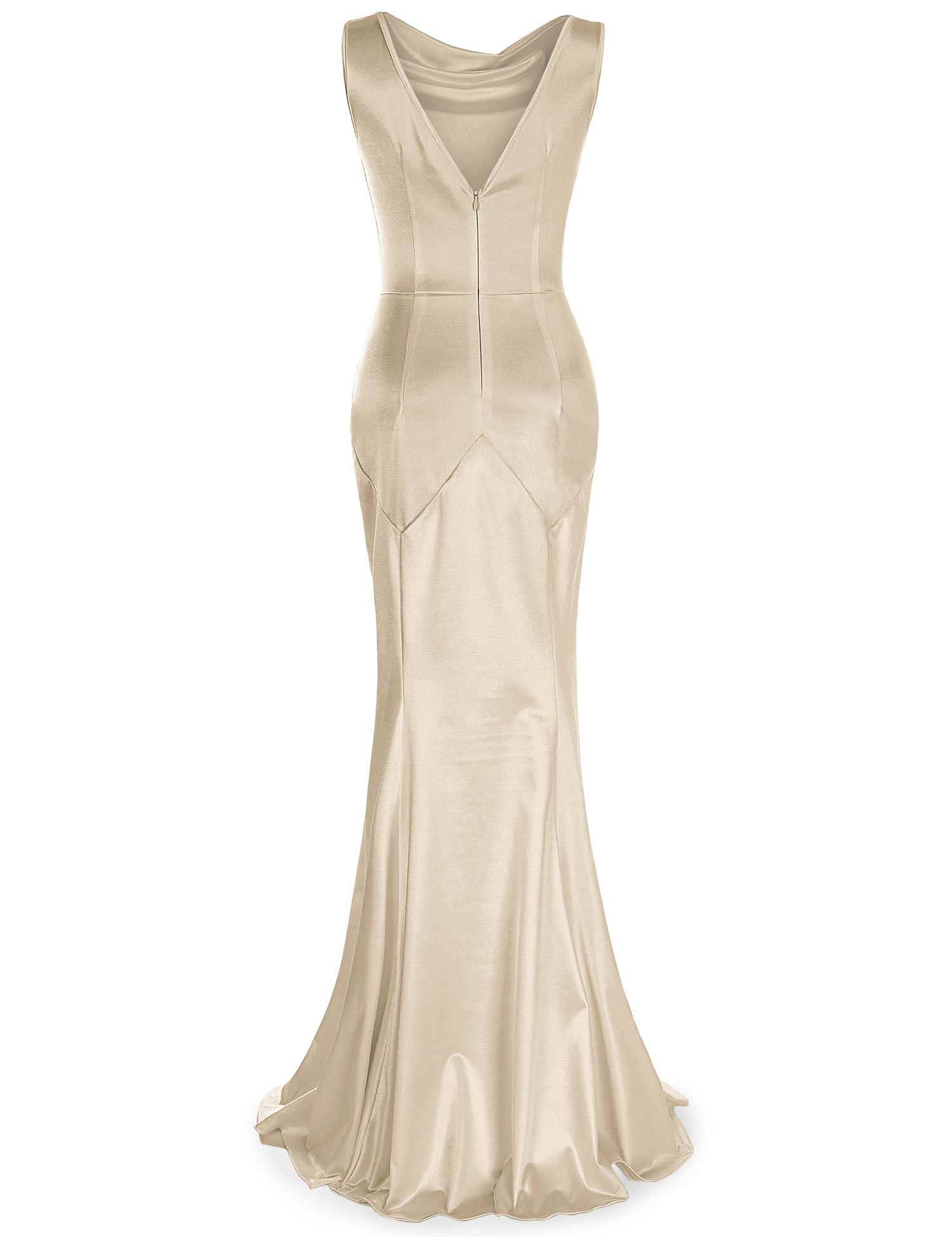 MUXXN Women's 30s Brief Elegant Mermaid Sleeveless Gowns Formal Evening Dress - Image 2
