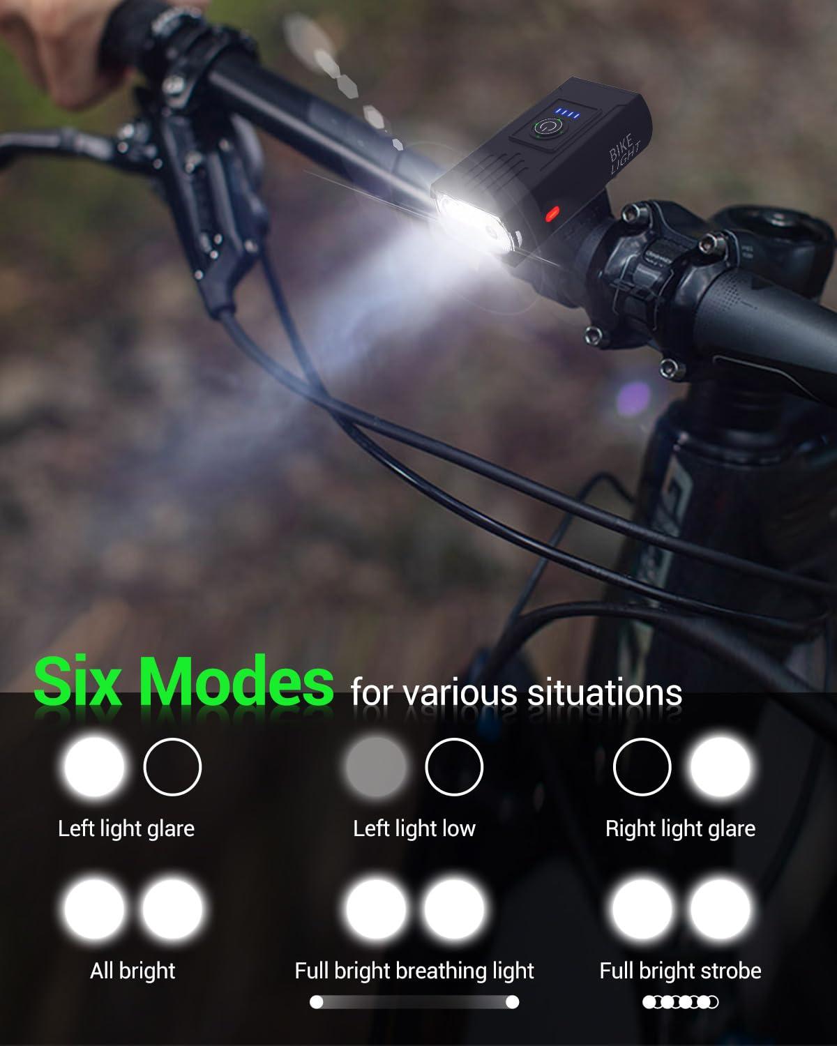 Victoper Bike Light, High Lumens Super Bright Bicycle Lite, 6+4 Modes USB Rechargeable Bike Headlight & Taillight Set, Waterproof Safety Bike Front & Rearlight for Road, Mountain, Night Riding - Image 3