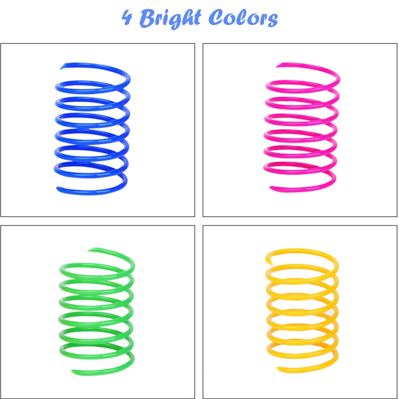 ISMARTEN 100 Pack Pet Wide Colorful Springs Cat Toys Plastic Coil Spiral Springs for Cat Kitten Pets (Random Color) - Image 2