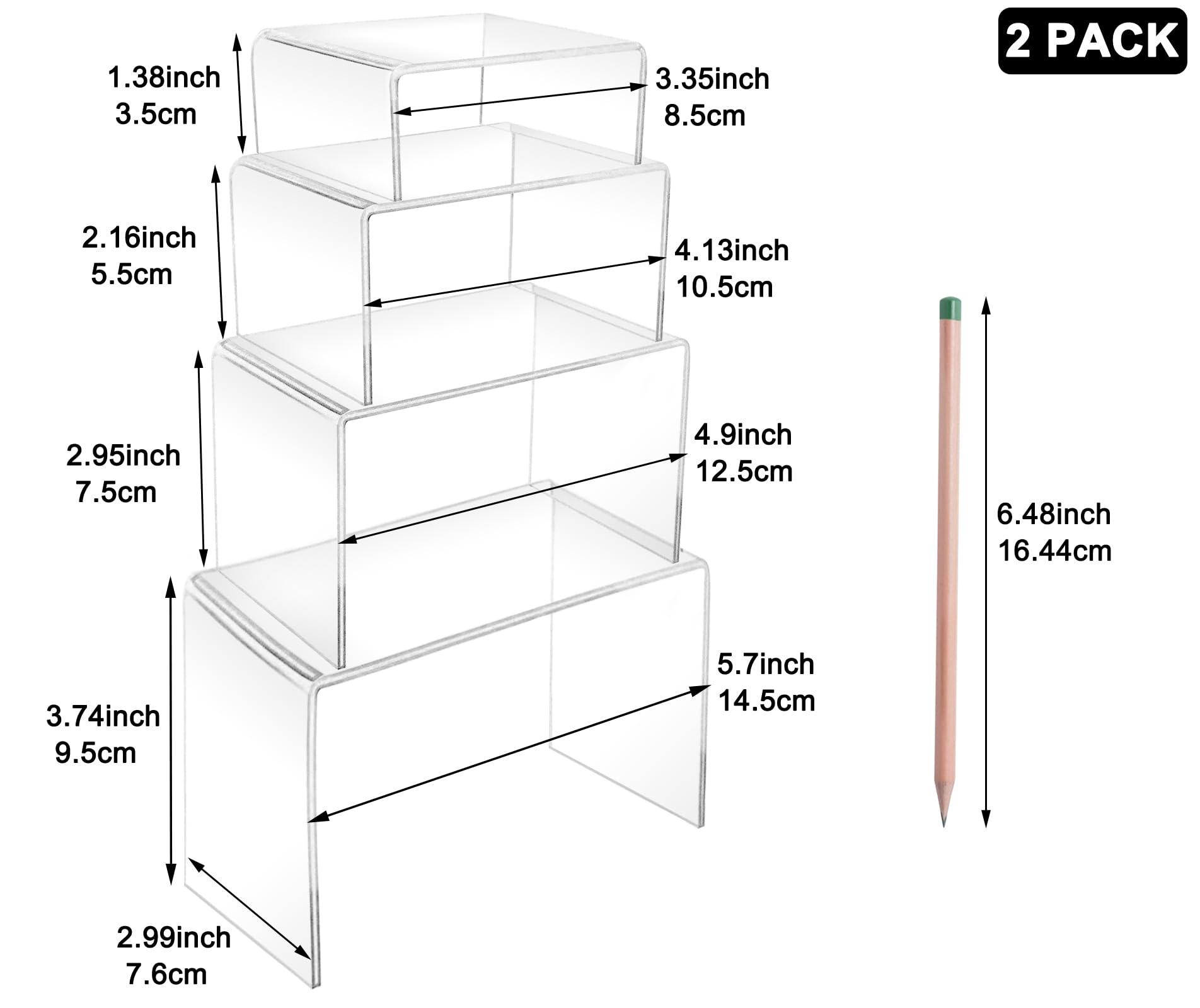 8Pcs Acrylic Display Risers(6",5",4"3") Clear Product Stand,Cupcakes Holder Dessert Display Transparent Showcase Stands, Candy Bar Risers, Acrylic Lifts Display for Figures - Image 2