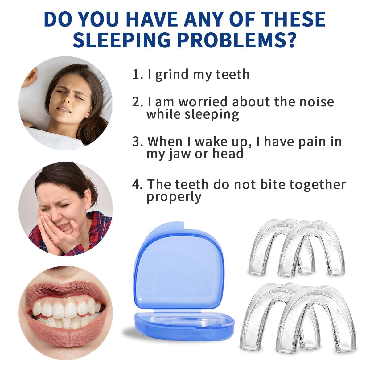 Sleep Mouth Guard for Grinding Teeth at Night,Mouthguards for Grinding of Teeth Protection for Teeth,Reusable Teeth Grinding,for Teeth Grinding, Night Guards for Teeth Grinding(4 Pack/Two Size) - Image 2
