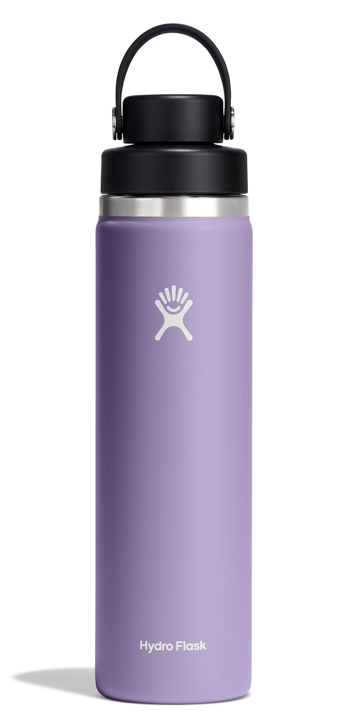 Hydro Flask 24 Oz Wide Mouth Chug Cap Water Bottle - insulated stainless steel with leakproof closeable lid for cold water drinks, sports, travel, car and school in Moonshadow - Image 1