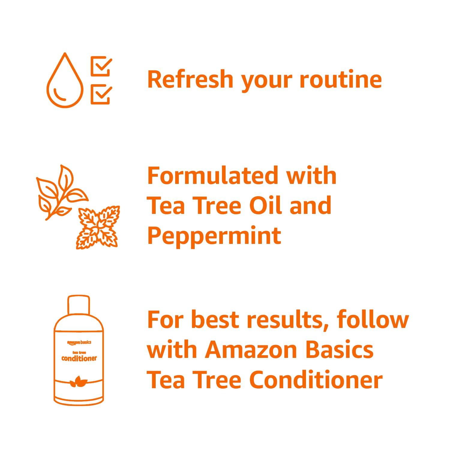 Amazon Basics Tea Tree Shampoo, 10.14 Fl Oz, Pack of 1 - Image 3
