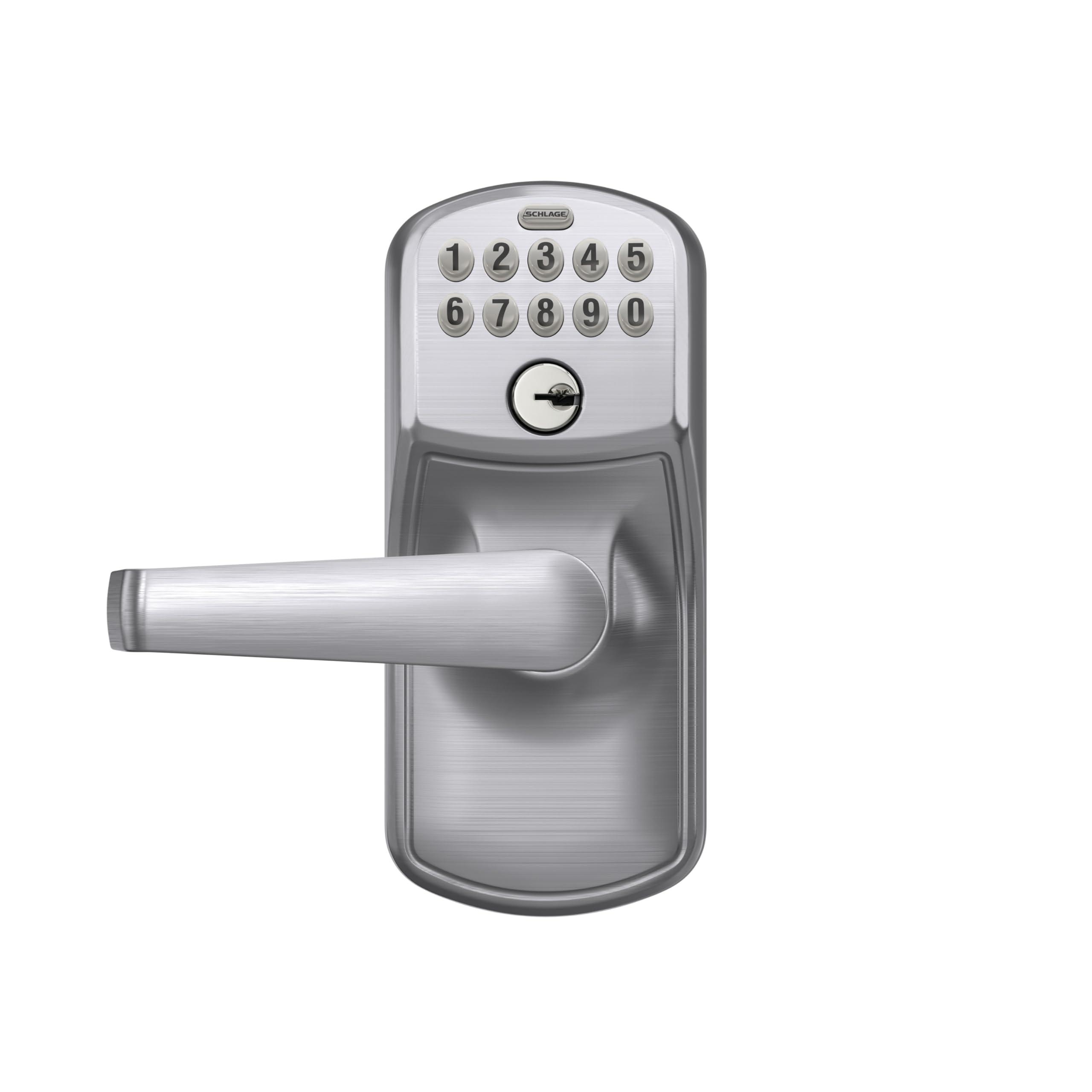 SCHLAGE Brushed Chrome FE595CS V PLY 626 ELA Plymouth Light Commercial Electronic Keypad Lock with Elan Lever(Satin Chrome) - Image 9