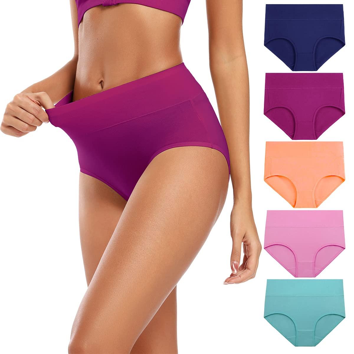 Molasus Women's Cotton Underwear High Waisted Full Coverage Ladies Panties (Regular & Plus Size)