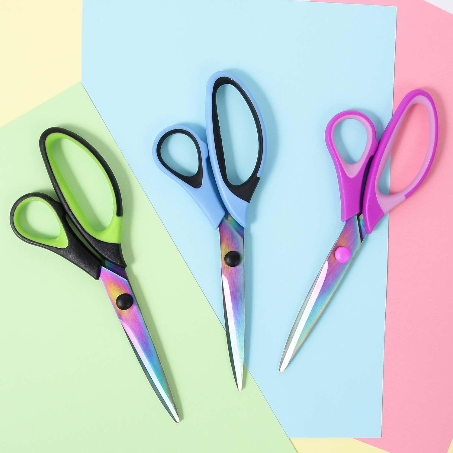 8.5" All-Purpose Scissors, 3-Pack Bulk Ultra Sharp Blade Shears, Comfort-Grip Sturdy Scissors for School, Office, Home, Sewing, Fabric, Craft Supplies, Right/Left Handed - Image 5