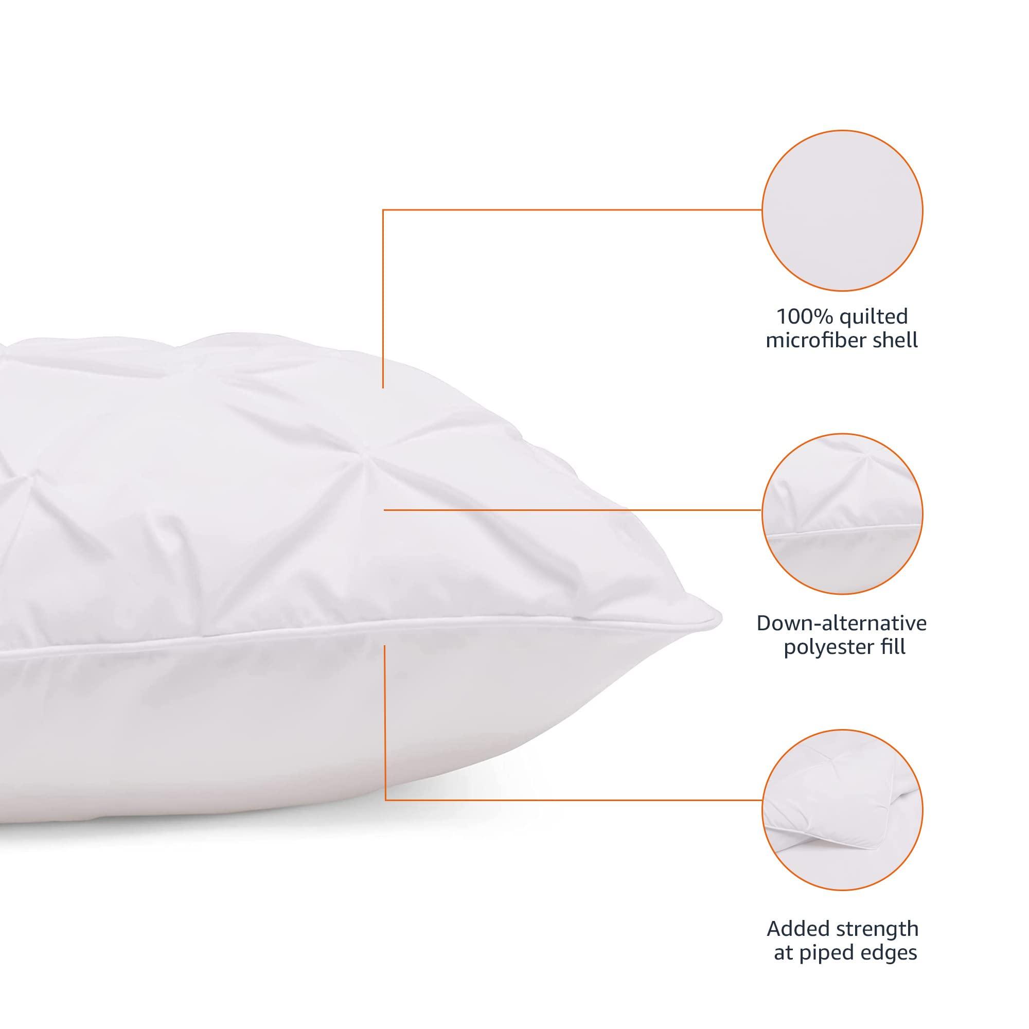 Amazon Basics Soft, Lightweight Queen Size Comforter Sets, All-Season Down-Alternative 3-Piece Bedding Set, Pinch Pleat Design, Full/Queen Size, Bright White - Image 3