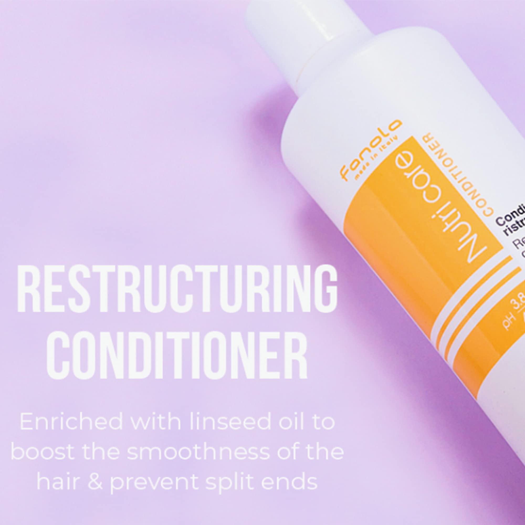 Fanola No Yellow Shampoo & Nutri Care Restructuring Deep Conditioner 11.8 oz / 2pk - Anti Brass Depositing Purple Shampoo Toner for Blonde & Damaged Hair - Image 3