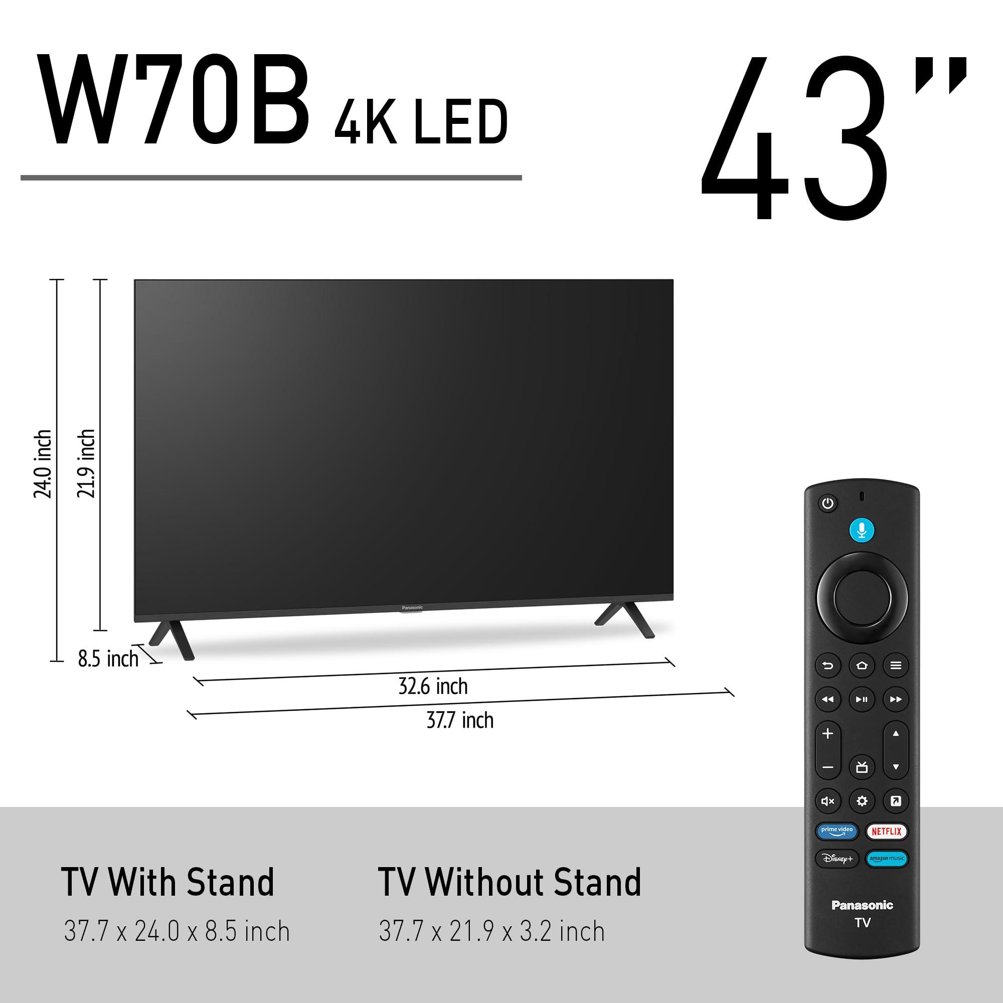 Panasonic W70 Series (2025 Model) 43" LED 4K Ultra HD Smart Fire TV, Press & Ask Alexa, Apple AirPlay, HDR10+, HDMI 2.1, and Bluetooth Support - 43W70BP - Image 3