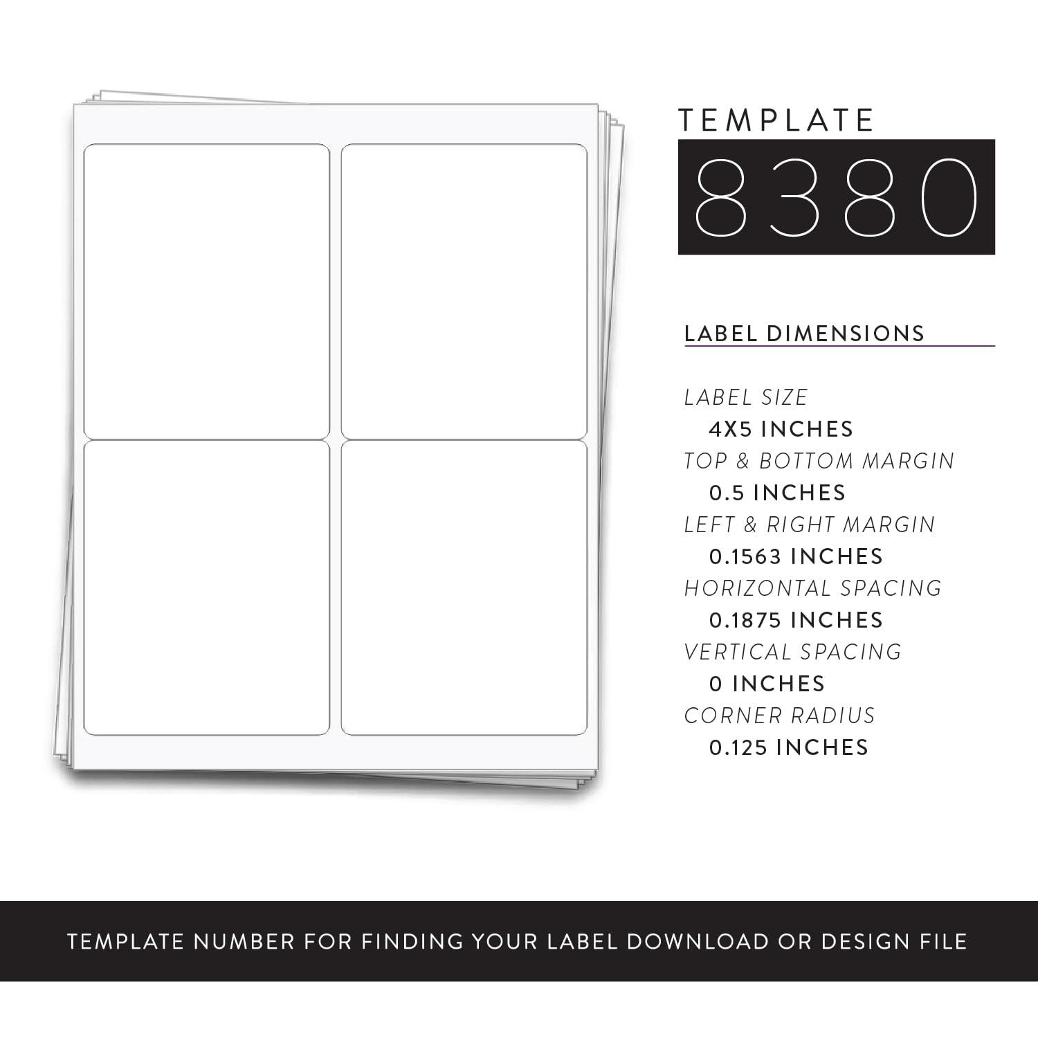 40 Large Wine Bottle Kraft Printable Labels, 4x5 inches, fits Classic Bordeaux, Burgundy, and Champagne Bottles (White Recycled (Laser or Inkjet)) - Image 3