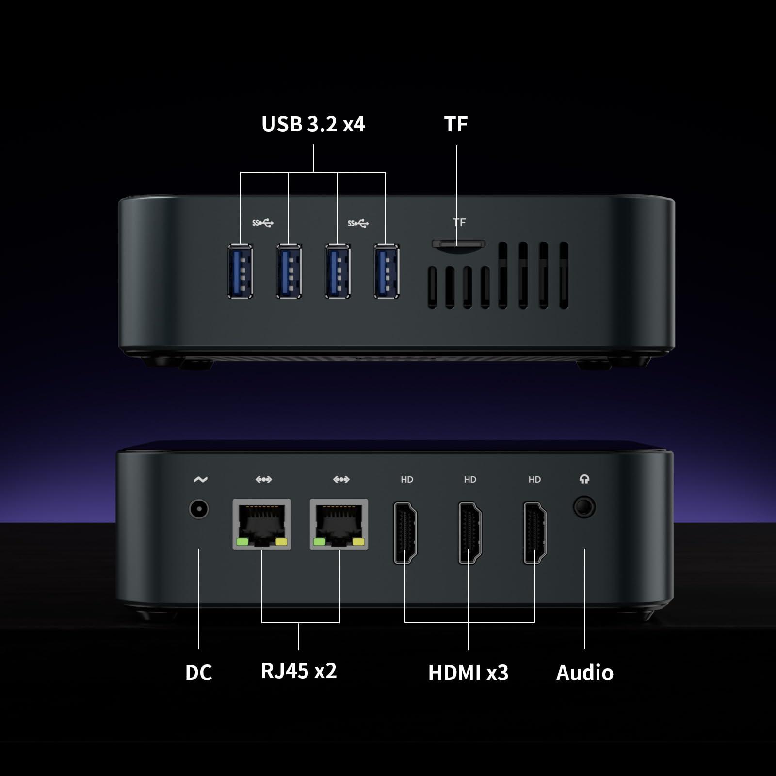 DreamQuest N150 Mini PC Come with OS, Intel N150 (up to 3.6GHz) Mini Desktop Computers 16GB DDR4 512GB M.2 SSD, Support 4K@60Hz, HDMI, USB,WiFi5,BT4.2, Dual LAN - Image 3