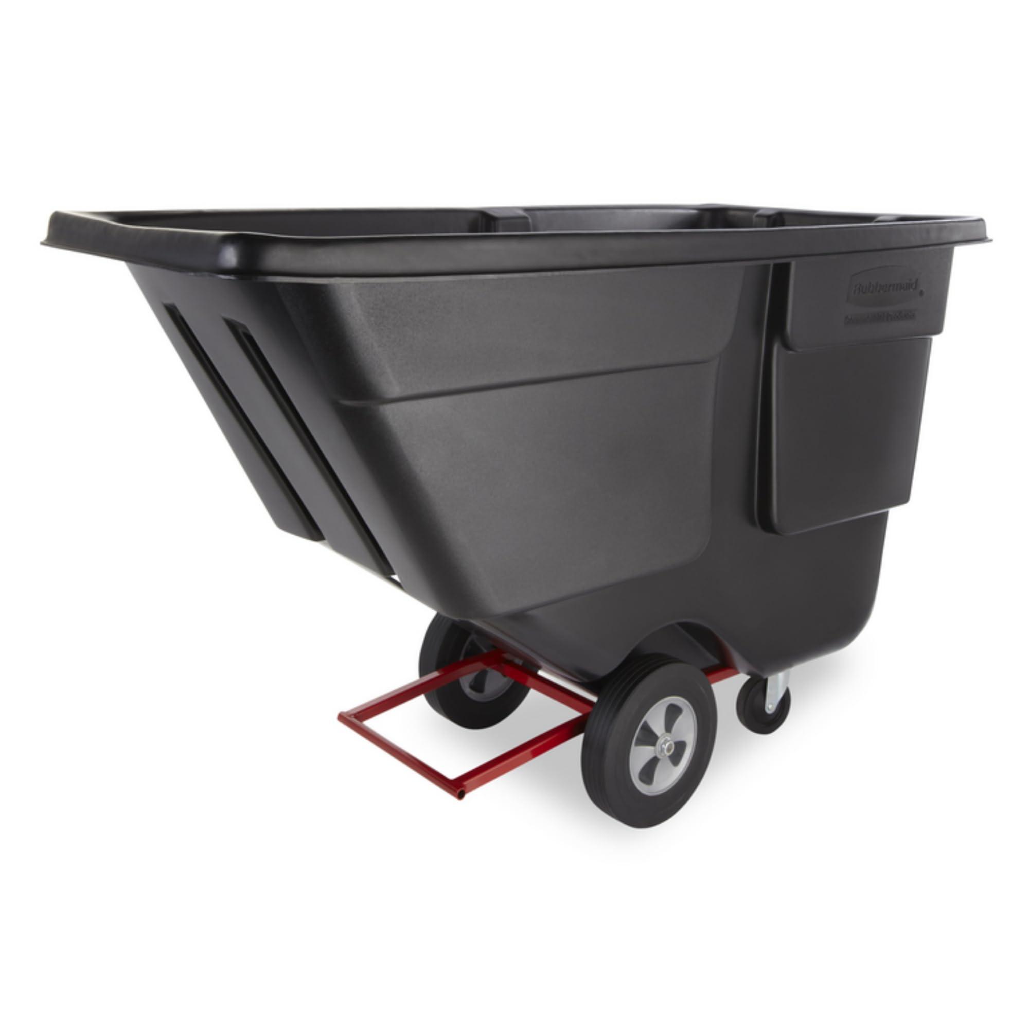 Rubbermaid Commercial Products Tilt Dump Truck/Trash Cart/Garbage Collection/Recycling 1 Cubic Yard Waste Collection 850 lbs capacity Black Office/Warehouse/Facility Management - Image 2