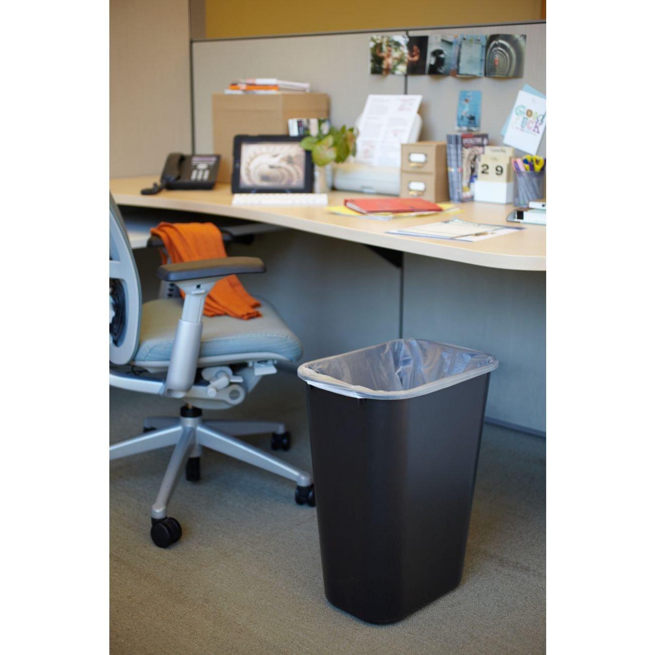 Rubbermaid Commercial Products Deskside Wastebasket/Trash Can, 10.25-Gallon/41-Quart, Black, Plastic, Garbage Can for Home/Office, Fits Under Desk/Sink/Cabinet, Pack of 4 - Image 5