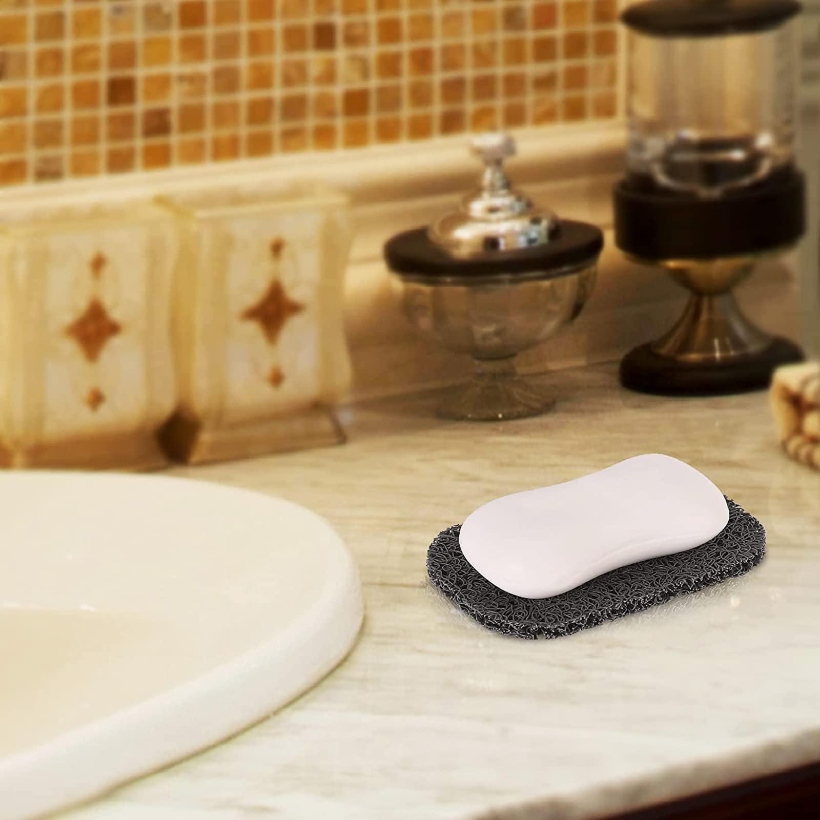 Soap Saver Pads, Non-Slip Soap Holder Pad, Self Draining Soap Bar Holder Pads, Soap Saver Dish for Shower Kitchen Bathroom Travel Hotel Cleaning Supplies (Gray, 4) - Image 4