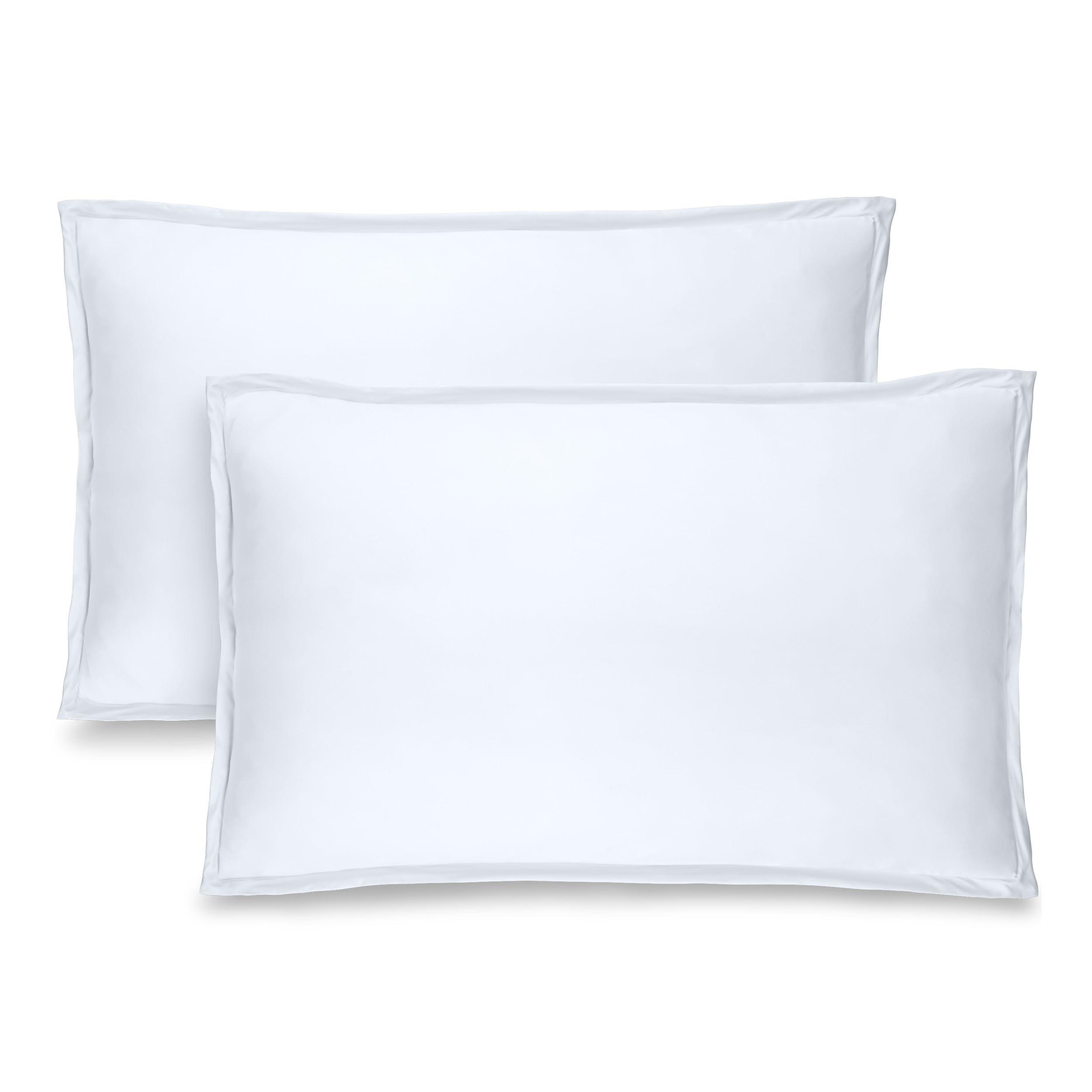 Bare Home Standard Pillow Sham Covers - Set of 2 - Premium 1800 Ultra-Soft Microfiber - Double Brushed - Stain & Fade Resistant - Bed Pillow Shams - Pillows Not Included (Set of 2, White)