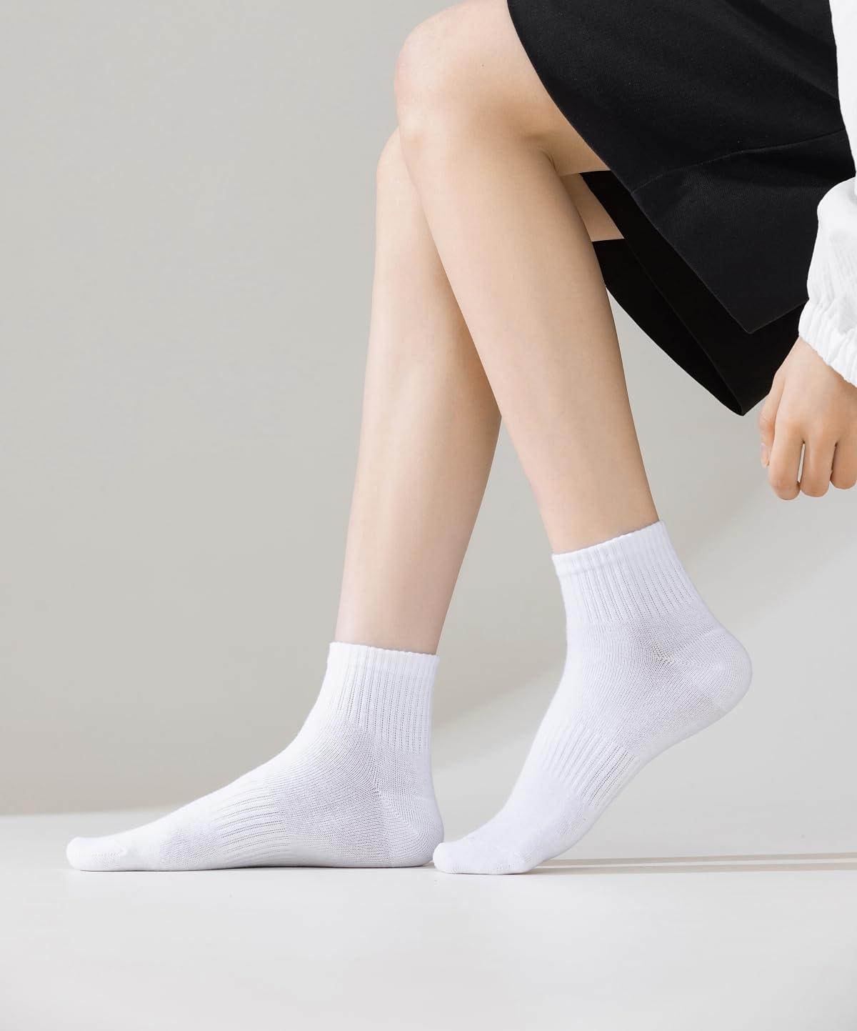 ACCFOD Womens Ankle Socks Thin Cotton Gym Athletic Mini Crew Socks 5 Pairs - Image 6