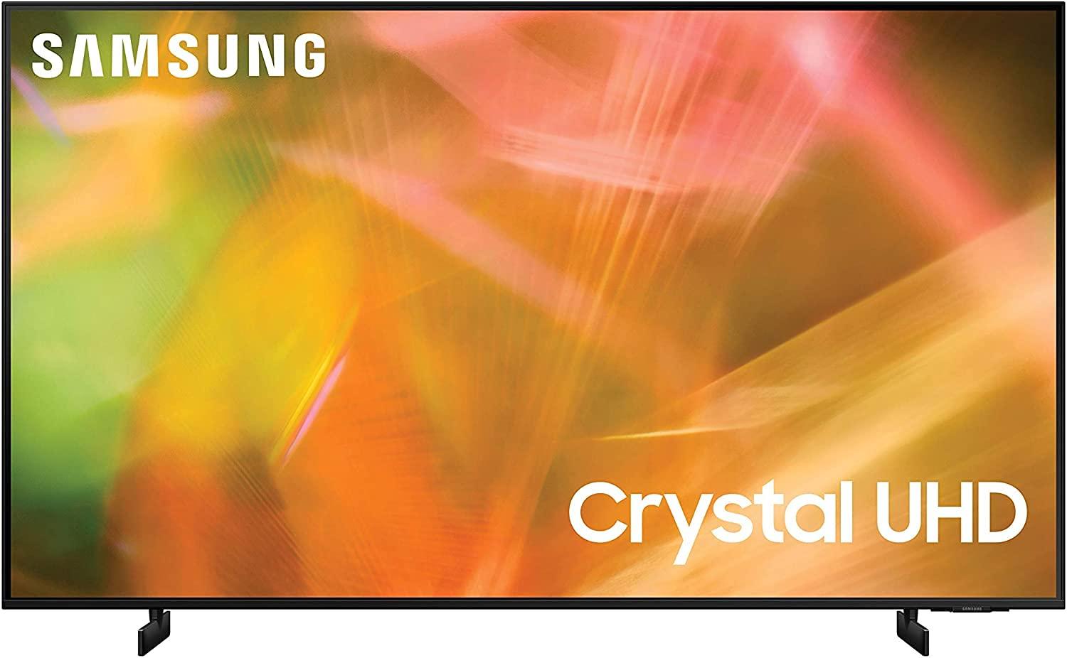 SAMSUNG 55-Inch Class Crystal 4K UHD AU8000 Series HDR, 3 HDMI Ports, Motion Xcelerator, Tap View, PC on TV, Q Symphony, Smart TV with Alexa Built-In (UN55AU8000FXZA, 2021 Model)
