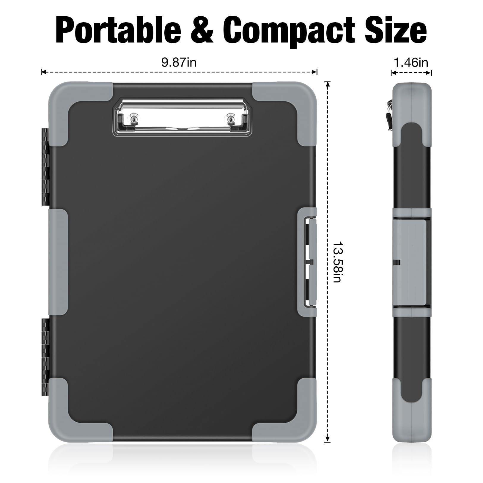 Sooez Toughest Clipboard with Storage, Internal Pen Pouch Included, Letter/ A4 Size, Shockproof Heavy Duty Plastic Clip Boards 8.5x11”, High Capacity Clipboards Box Case for Contractor Trucker Driver - Image 2