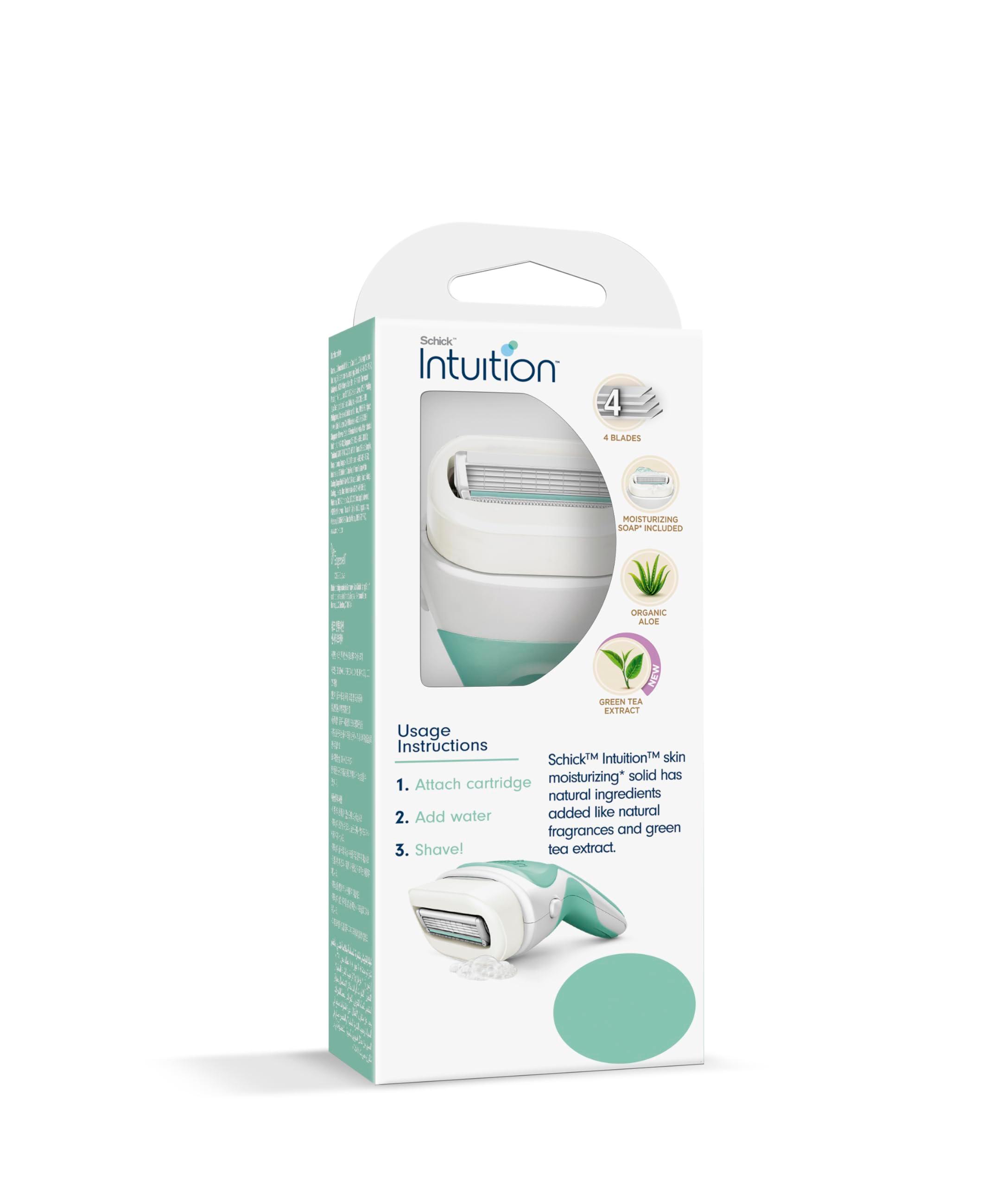 Schick Intuition Razors for Women with Sensitive Skin | 1 Razor & 2 Intuition Razor Blades Refill with Organic Aloe - Image 2