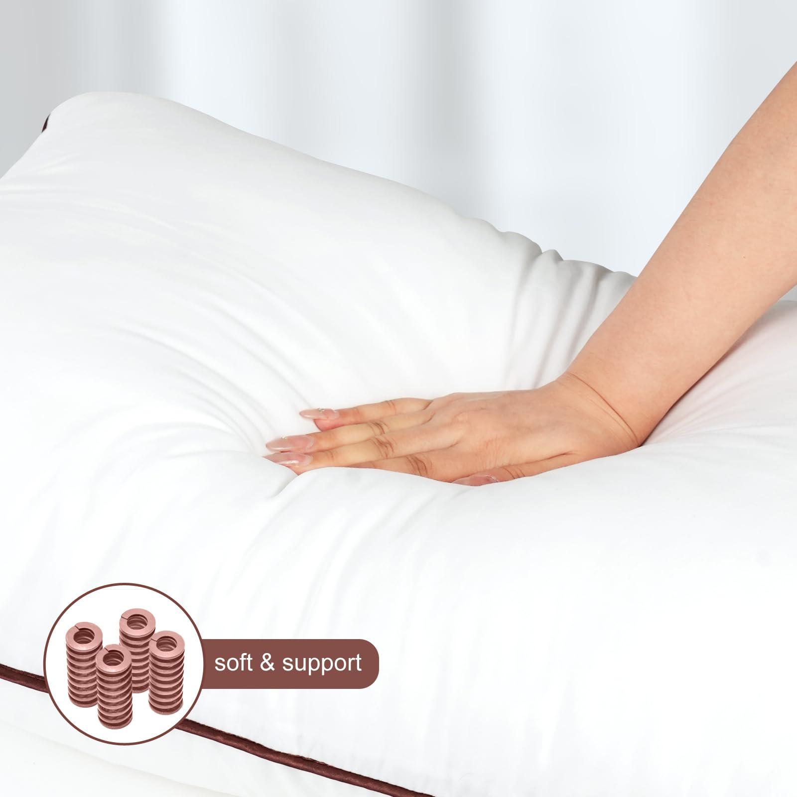 Subrcamos Luxury Comfort Set of 4 Queen Size Bed Pillows - Hypoallergenic Polyester Microfiber Material - Premium Sleep Support for Side, Back, and Stomach Sleepers - 18 x 28 inches, 45 cm x 70 cm - Image 3