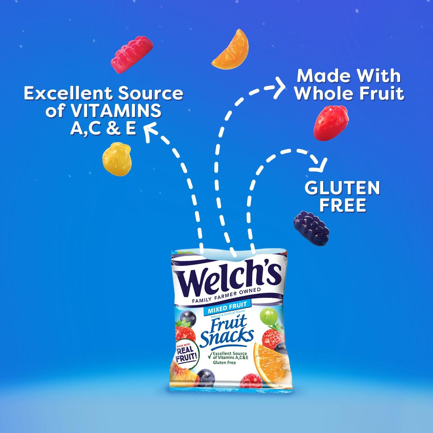 Welch's Fruit Snacks, Mixed Fruit Snack Box, Gluten Free, 0.8oz Snack Packs (Pack of 40) - Image 3