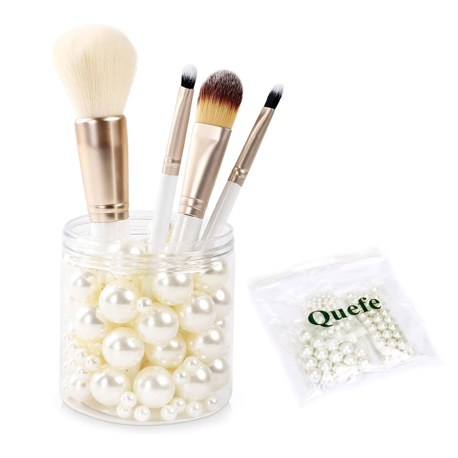 Quefe 150pcs Pearls for Crafts No Holes, Vase Filler Artificial Plastic Pearl Beads for Table Scatter, Wedding, Birthday Party, Home Decoration(8mm, 14mm, 20mm) - Image 6