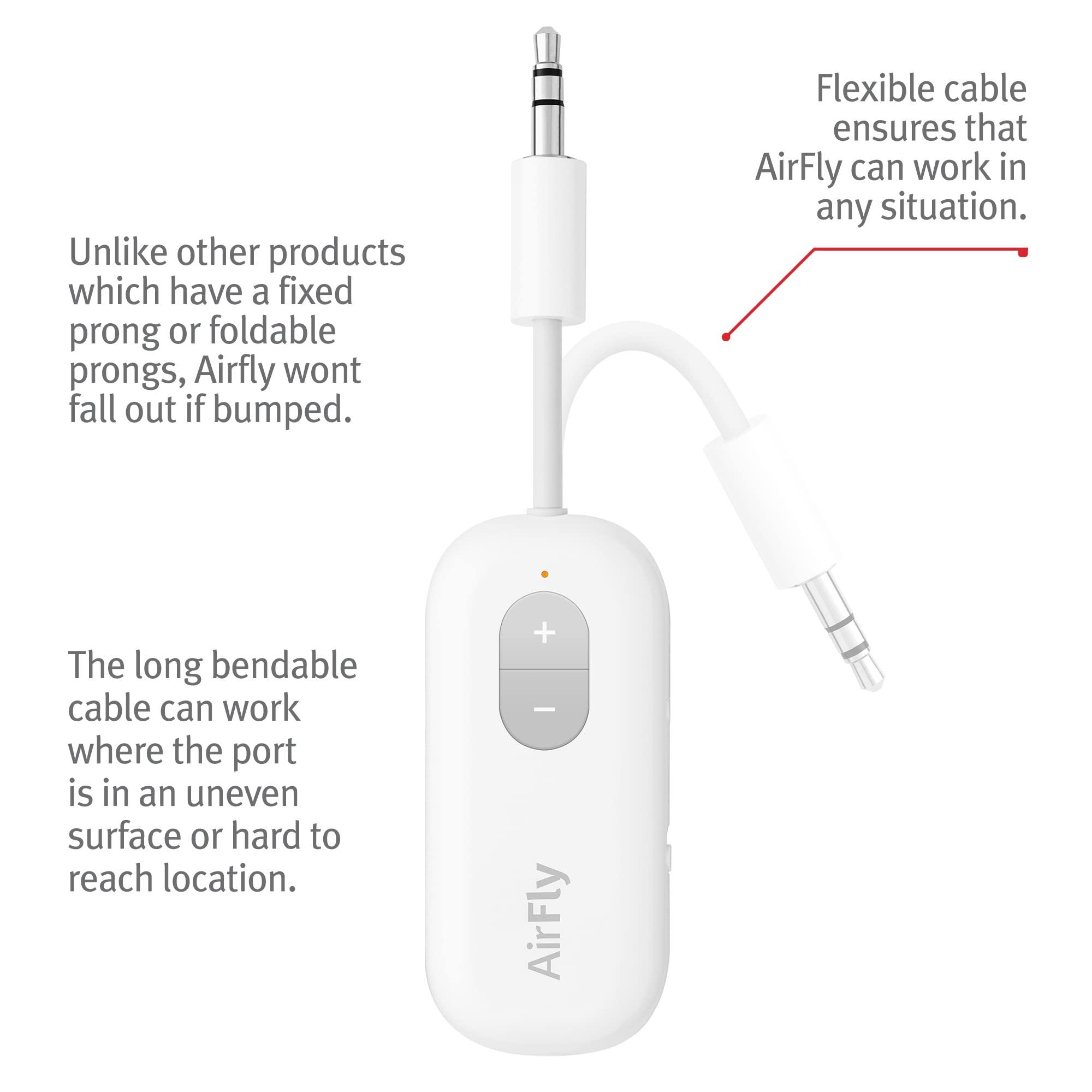 Twelve South AirFly SE | Bluetooth Wireless Audio Transmitter Adapter for AirPods/Headphones, 20+ Hr Battery, Works with 3.5mm aux Jacks on Airplanes, TVs, Gym Equipment, and Travel - Image 5