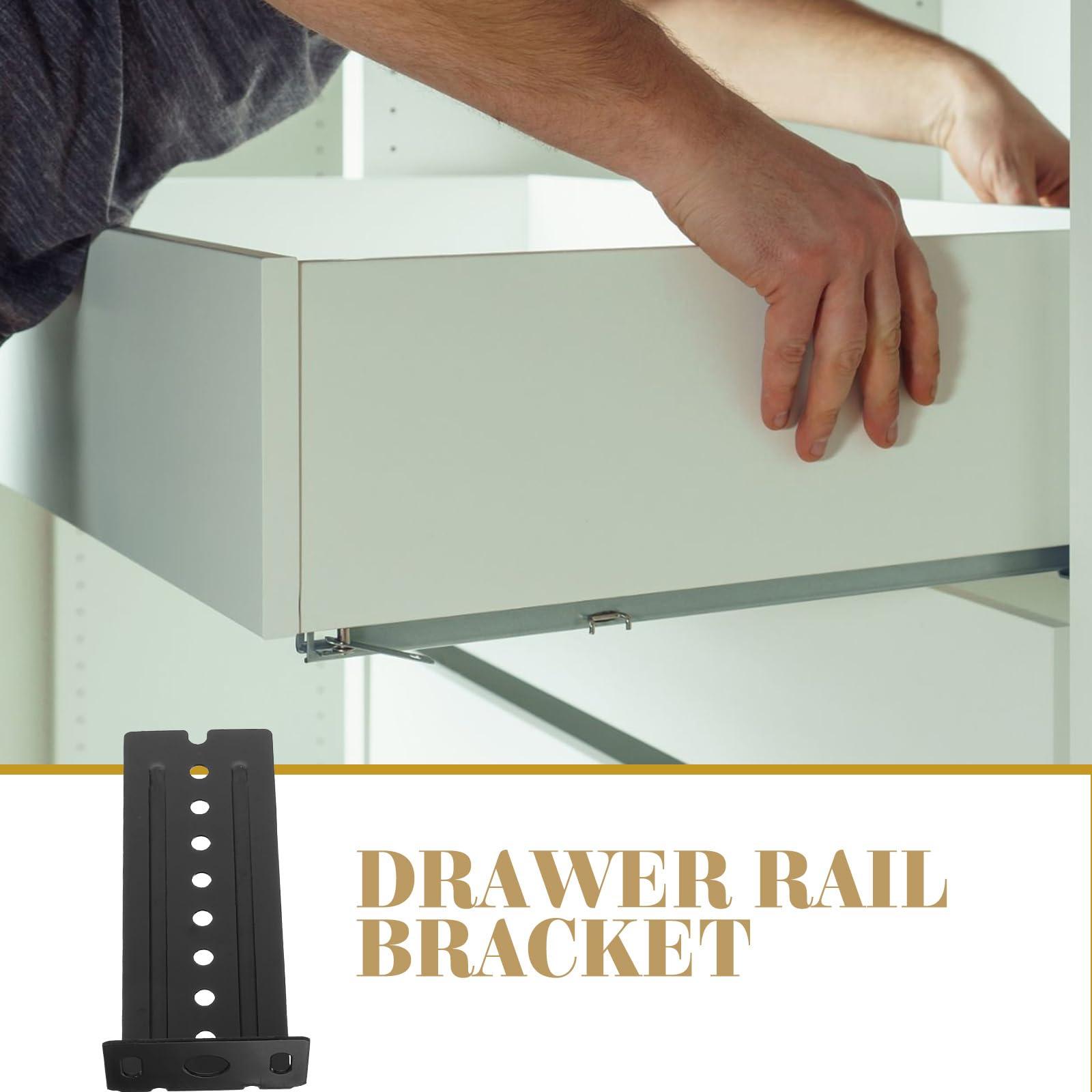 OSALADI 4pcs Rail Bracket Heavy Duty Bracket for Keyboard Slide Rail Extended Design for Furniture Stable Support for Drawer Tracks and Cabinet Rails - Image 5
