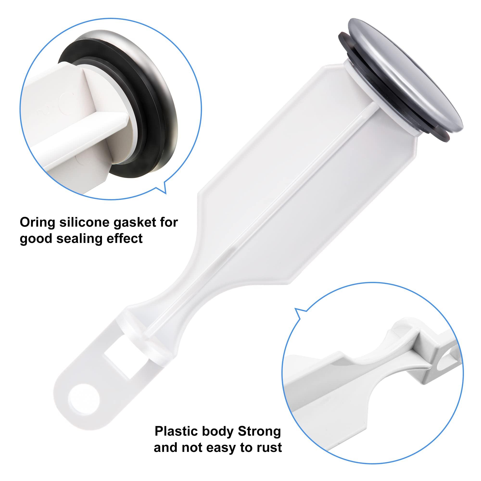 Enhon 2 Hole Pop Up Stoppers, Chrome Bathroom Sink Stopper fits Most Pop Up Drain Design, 4-1/2 Inch Tall, 1-3/8 Inch Cap Diameter, with Gasket Seal, Compatible with PF WaterWorks PF0240 (3 Pack) - Image 6