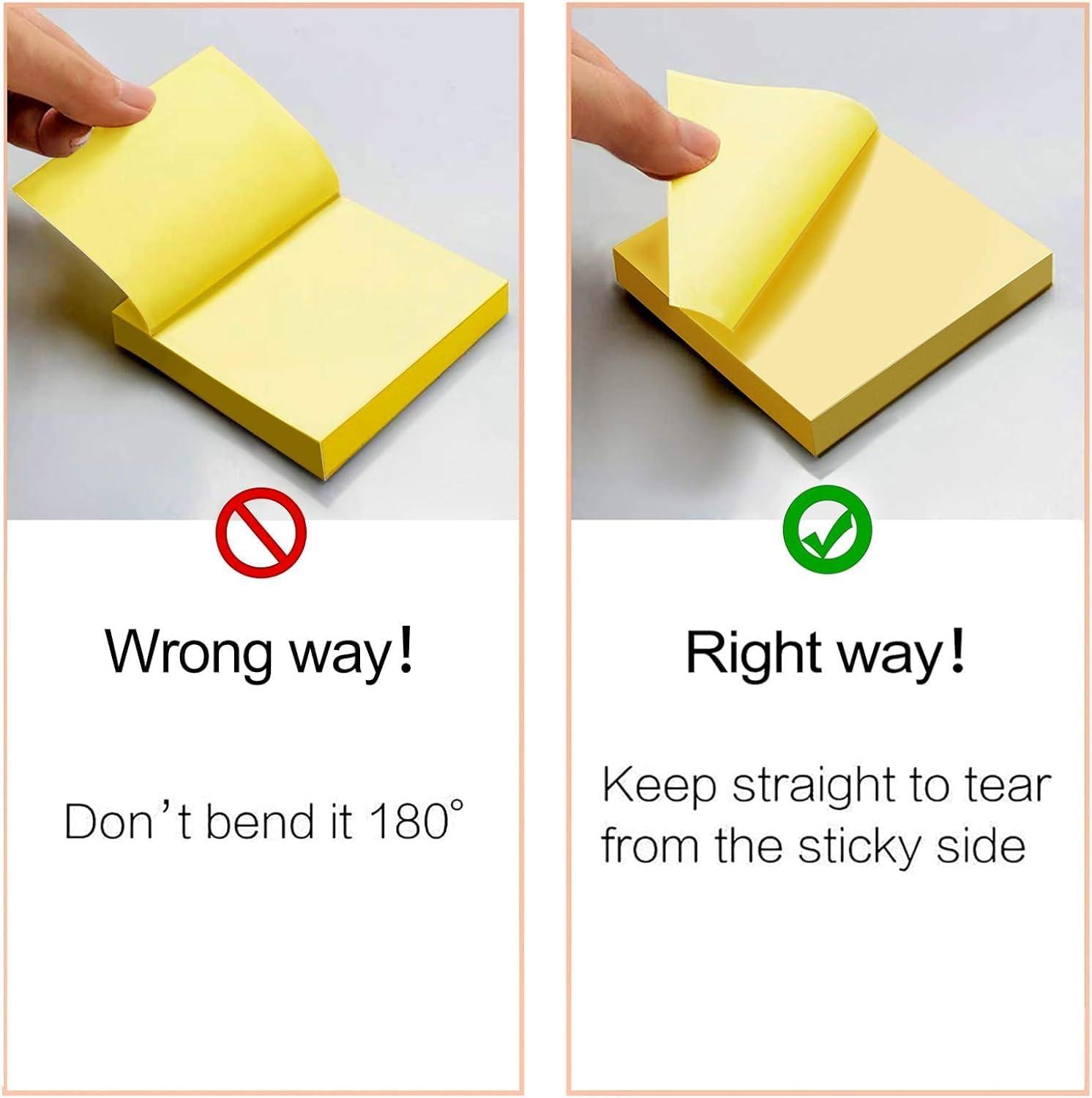 HappyHapi Sticky Notes 3x3 Inches Bulk 28 Pack 2800 Sheets Colored Self-Stick Pads, 100 Sheets/Pad, 4 Bright Colors (Yellow, Green, Pink, Blue) for Office Supplies, School, Home - Image 5