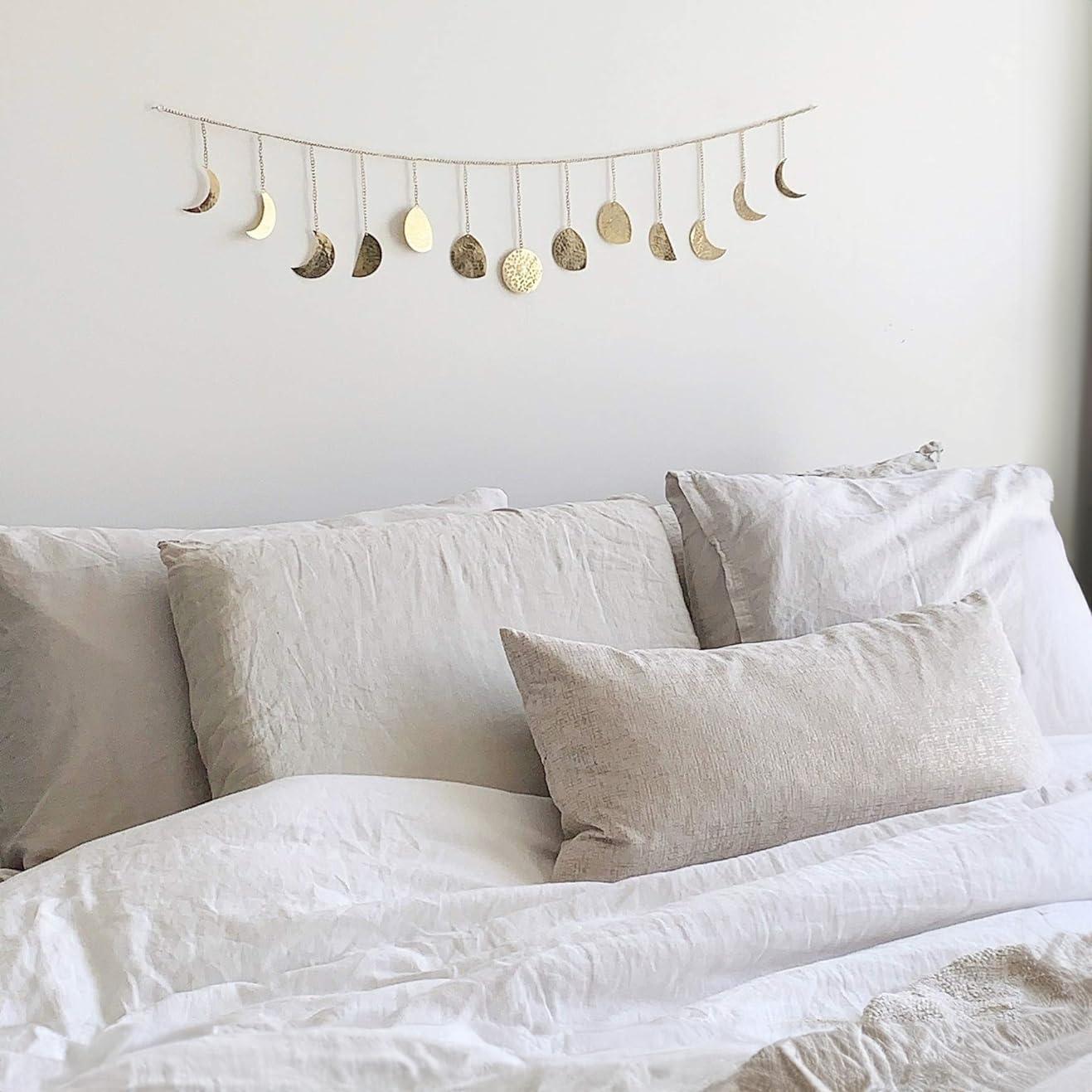 BASE ROOTS Moon Phase Wall Decor, Gold Wall Decor for Bedroom & Living Room, Bohemian Wall Decor, Handmade Hammered Metal 36" 13 Phases Moon Wall Decor, Celestial Wall Art, Gift for Women & Kids - Image 9