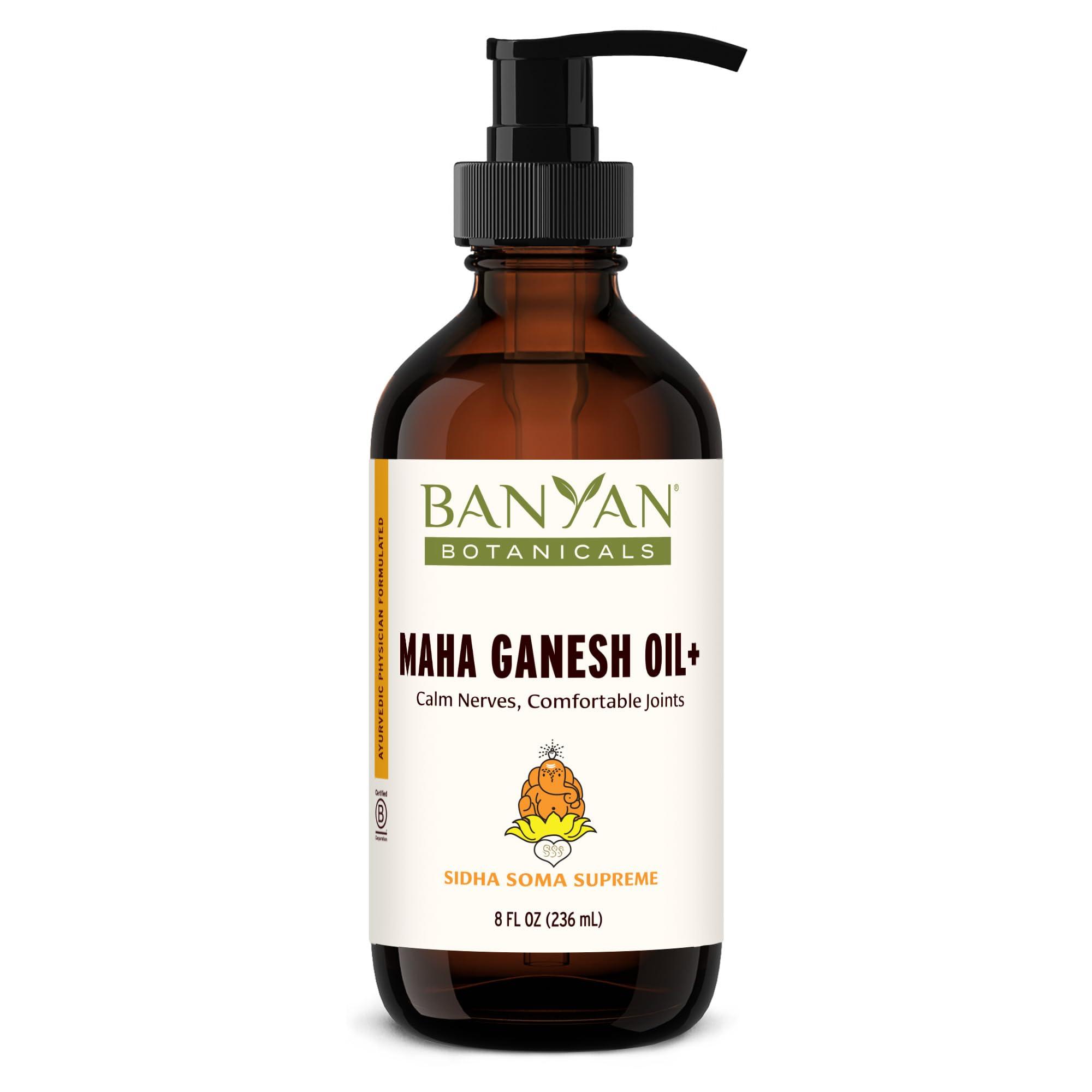 Banyan Botanicals Maha Ganesh Oil+ – Organic Deep Tissue Massage Oil – Soothing Massage Oil for Muscle and Joint Health – 8 oz – Non GMO Sustainably Sourced Ayurvedic Physician Formulated