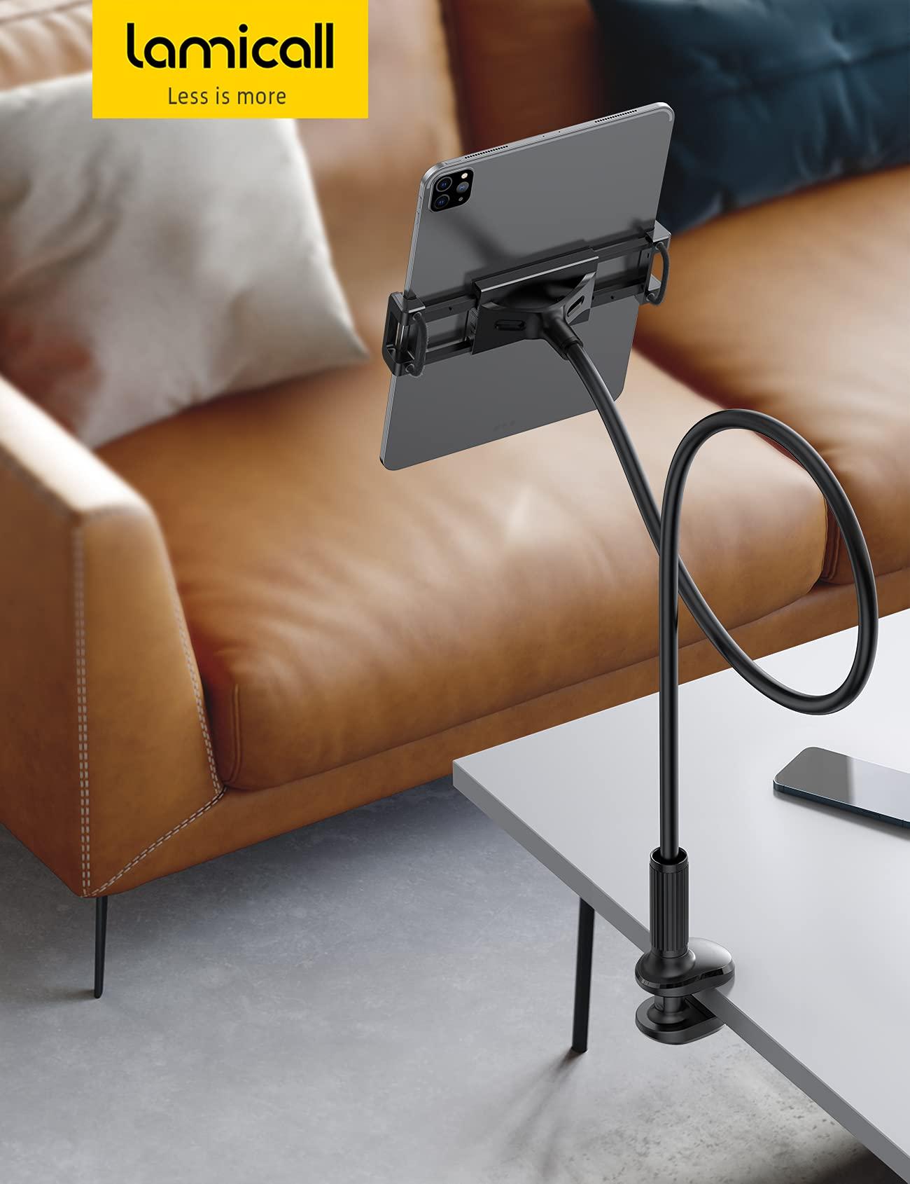 Lamicall Gooseneck Tablet Mount Holder for Bed - Flexible Tablet Arm Clamp for Bed Compatible with Pad Mini 7.9, Air 9.7, Pro 10.5, Kindle, Switch, Galaxy Tabs, More 4.7-11" Device - Black - Image 7