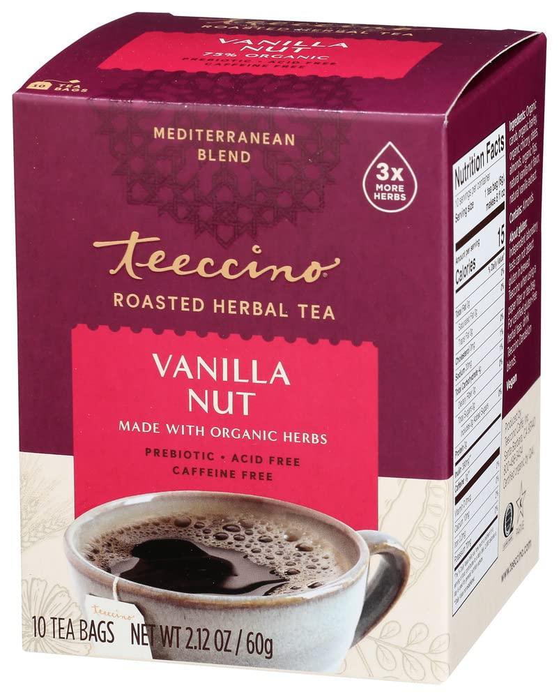 Teeccino Vanilla Nut Herbal Tea - Rich & Roasted Herbal Tea That’s Caffeine Free & Prebiotic For Natural Energy, 10 Tea Bags - Image 4