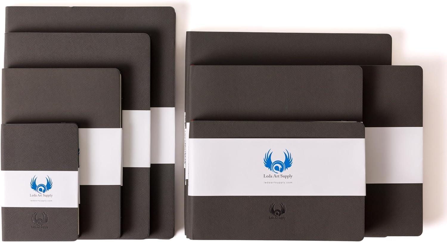 A5 Sketchbook, Lay Flat Softcover Sketch Book for Everyone, Ideal for Ink, Water Color, Pen, Pencils, 160 Tear Resistant Pages, Size: Medium, Leda Art Supply - Image 9