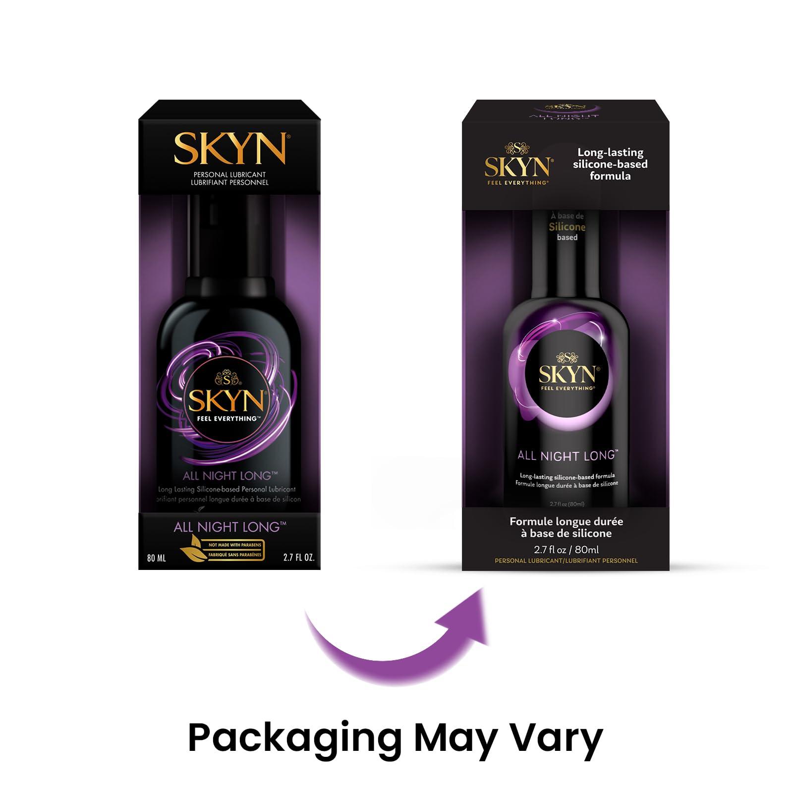 SKYN All Night Long Silicone-Based, Long Lasting Lube (2.7 oz) for Men, Women and Couples, Safe with Latex and Non-Latex Condoms - Image 2