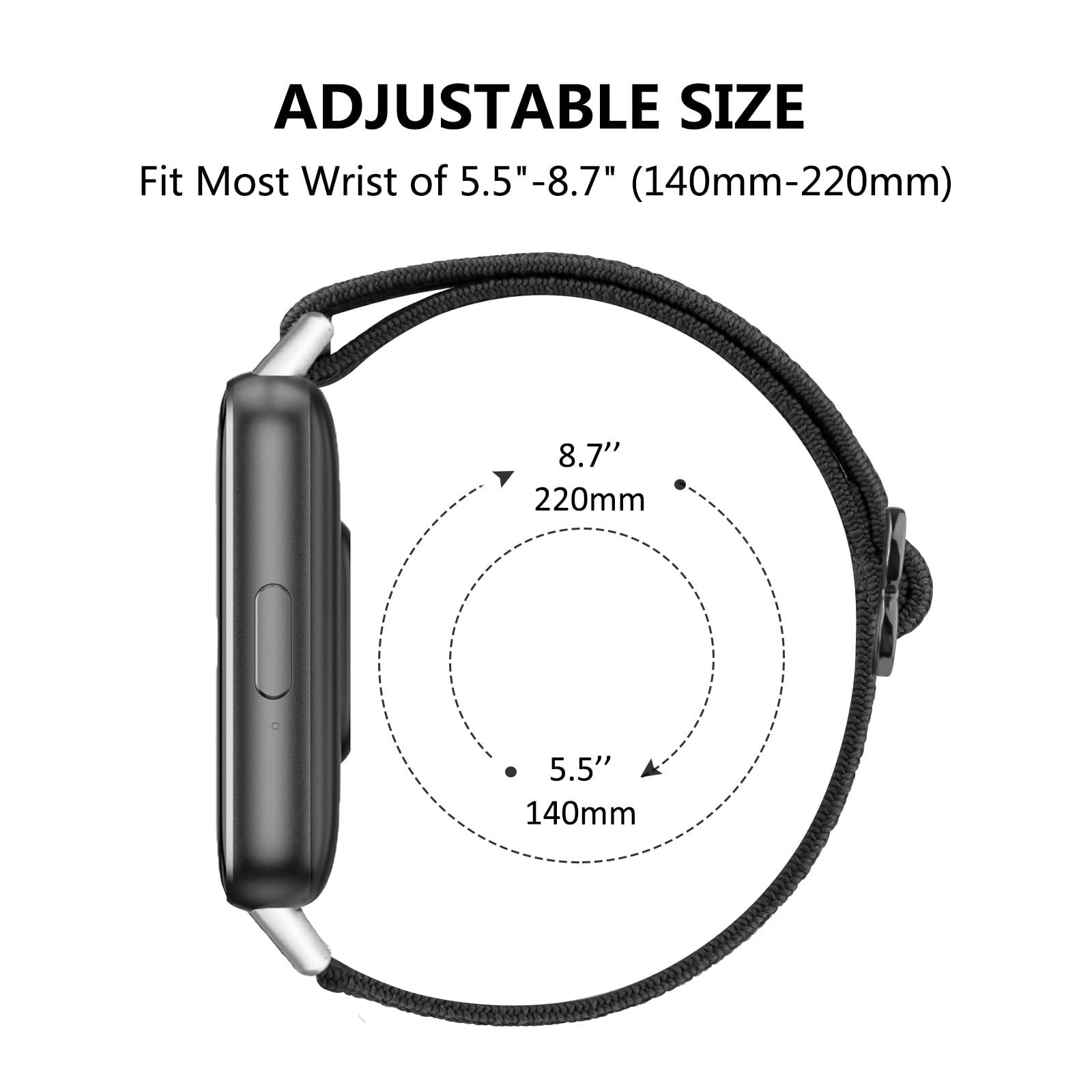 2 Pack Elastic Bands for Samsung Galaxy Fit 3 Band for Women Men, Soft Adjustable Stretchy Nylon Replacement Strap Compatible with Samsung Galaxy Fit 3 SM-R390 Smartwatch - Image 4