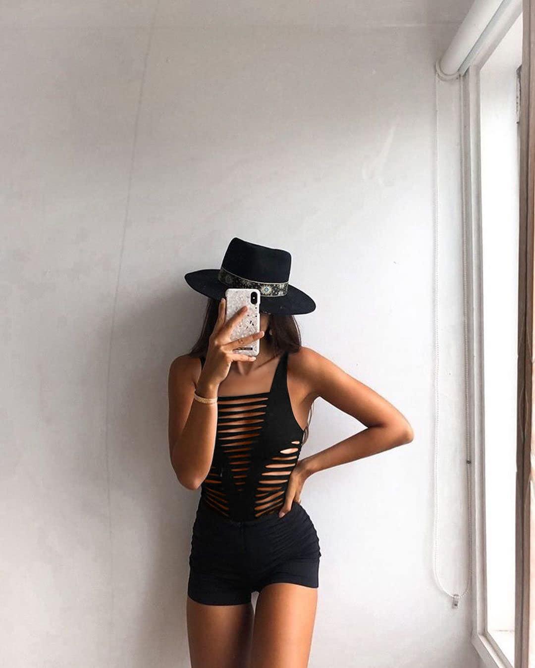 GOKATOSAU Women's Sexy Summer Cut Out Sleeveless Bodycon Party Bodysuits Clubwear - Image 7