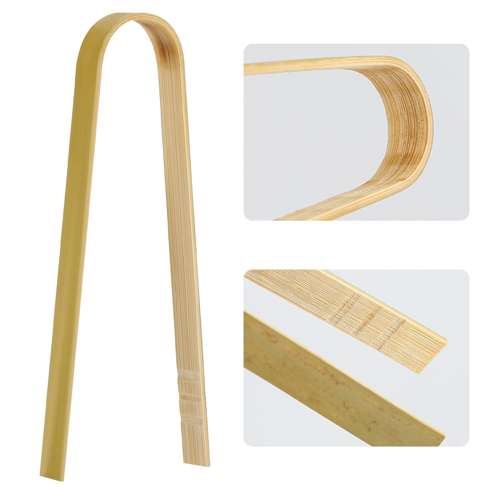 Luter 20pcs Wooden Disposable Cooking Utensils Mini Bamboo Tongs Natural Toast Tongs for Cooking - Image 4
