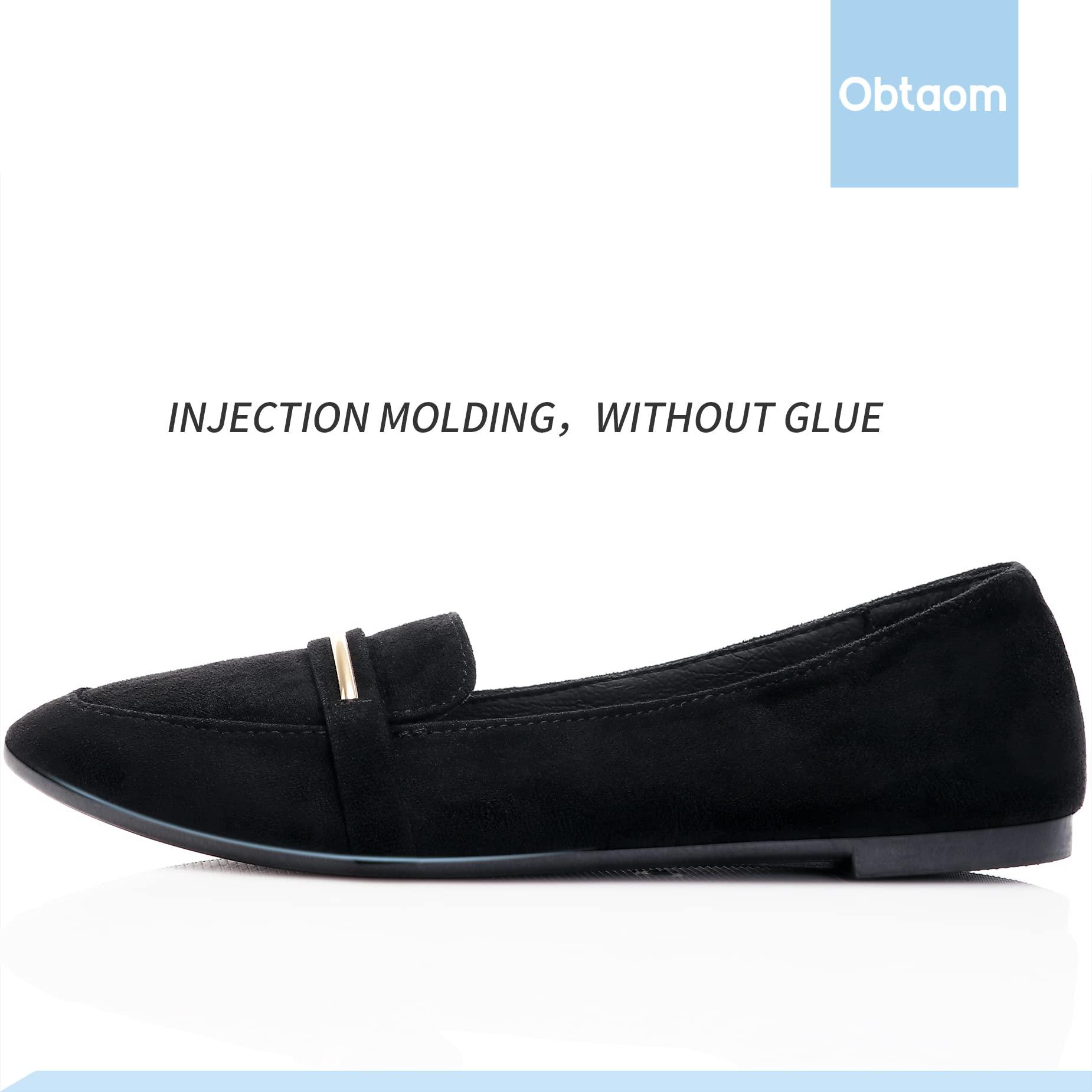 Obtaom Women's Pointy Toe Loafer Flat Comfortable Faux Suede Work Shoes,Cute Penny Loafer Slip On Ballet Flat - Image 2