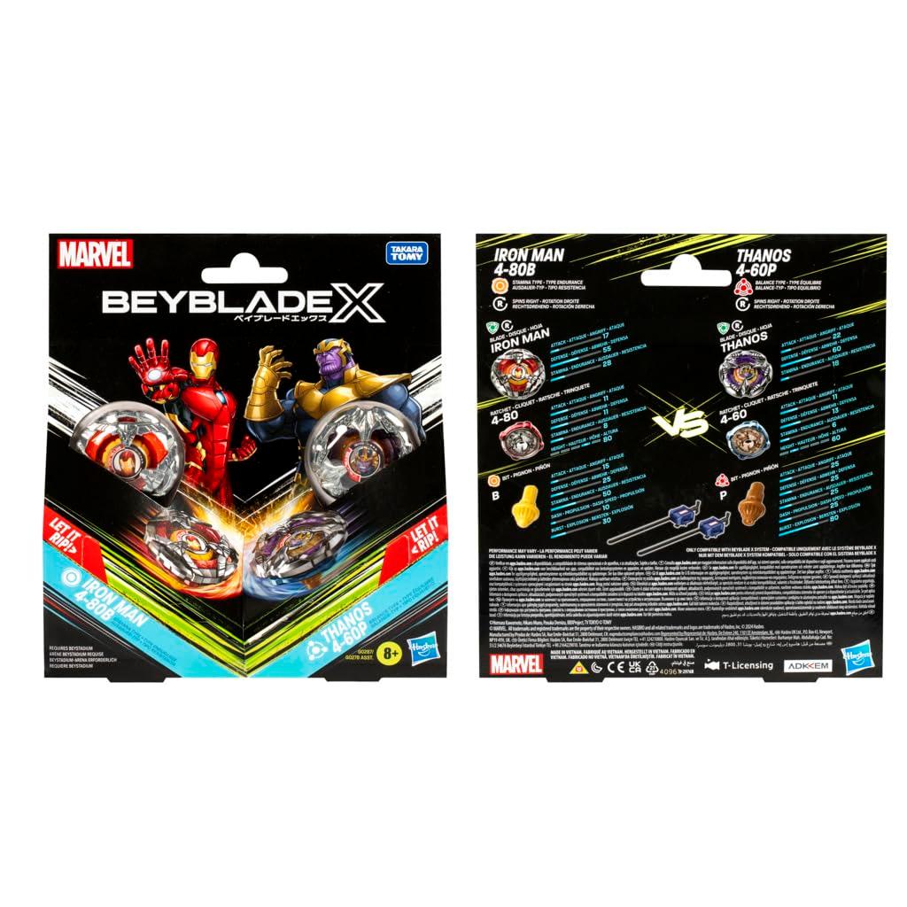 Beyblade X Marvel Collab Iron Man 4-80B vs. Thanos 4-60B Multipack - Image 2