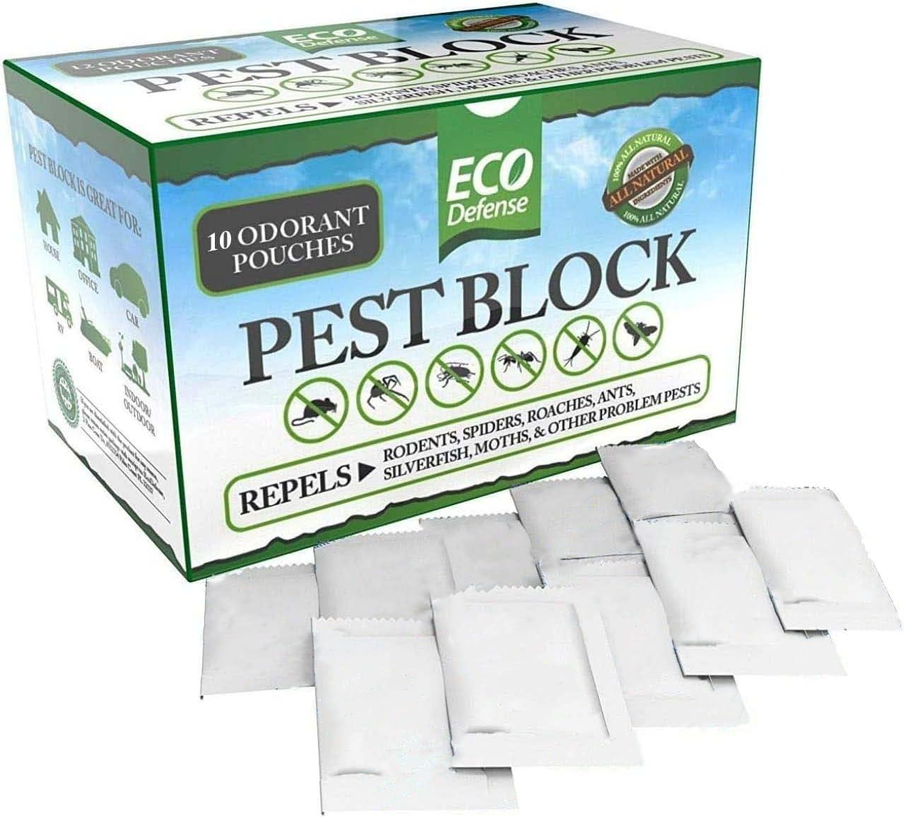 Eco Defense Pest Control Pouches - All Natural - Repels Rodents, Silverfish, Spiders, Roaches, Ants, Moths, Squirrels, & Other Pests