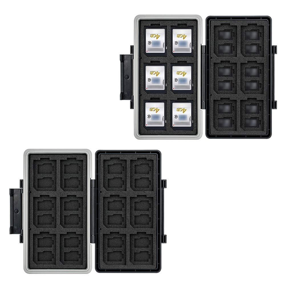 36 Slots Memory Card Case Water-Resistant Anti-Shock Memory Card Wallet for 24 Micro SD SDXC SDHC TF Cards and 12 SD SDXC SDHC Cards - Image 9