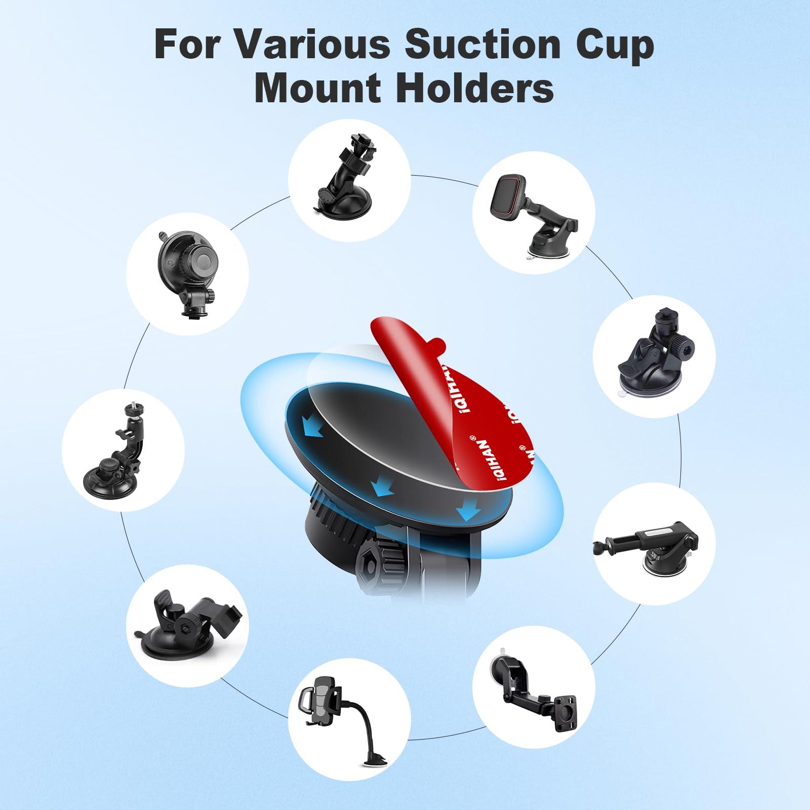 5pcs Sticky Adhesive Pads for Car Phone Mount, 70mm/ 2.76" Double-Sided Heavy Duty Sticker Gel Mounting Tapes Replacement Kit for Suction Cup Dashboard Cell Phone Holder Windshield Dash Cam GPS Base - Image 3